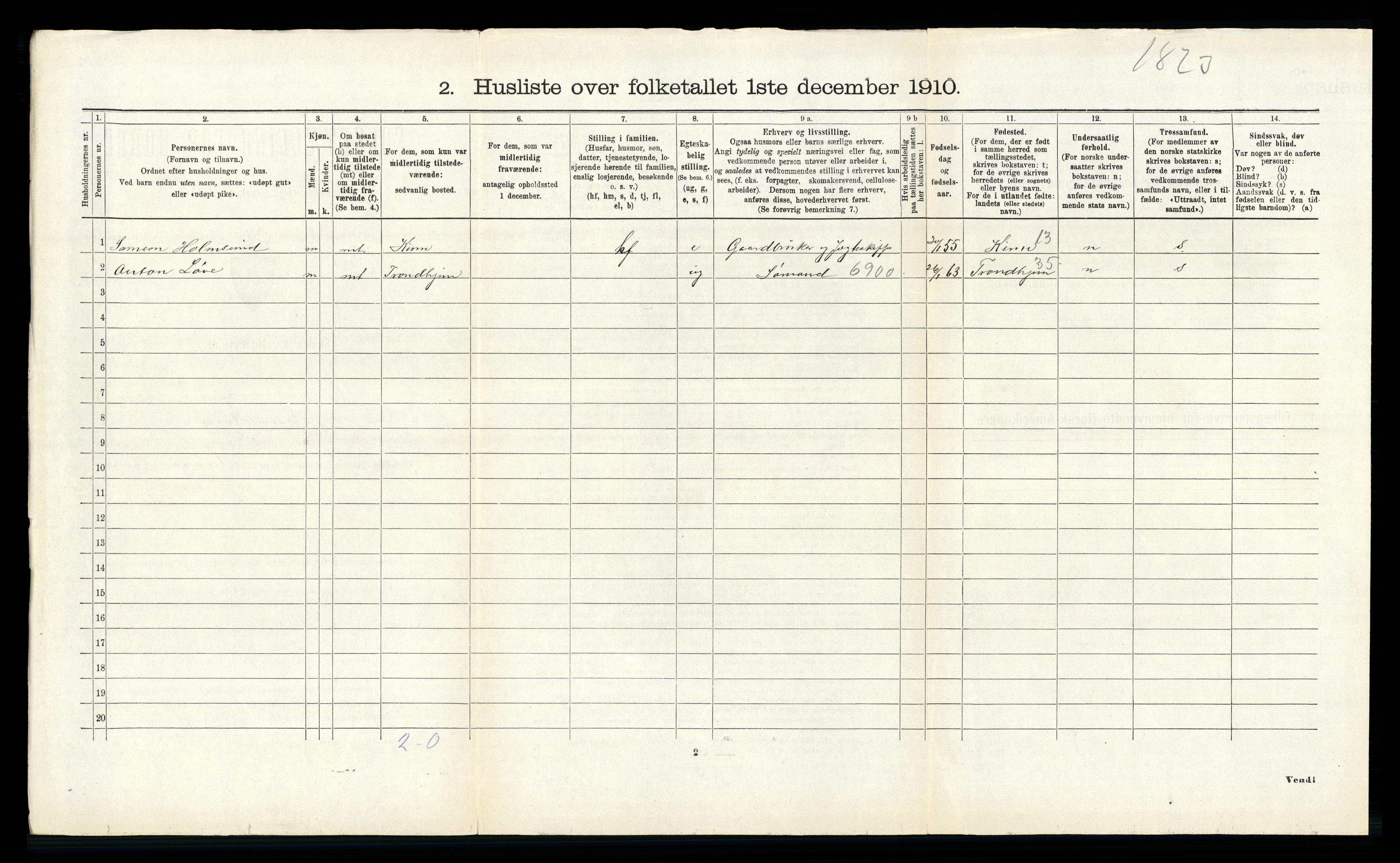 RA, 1910 census for Solund, 1910, p. 306