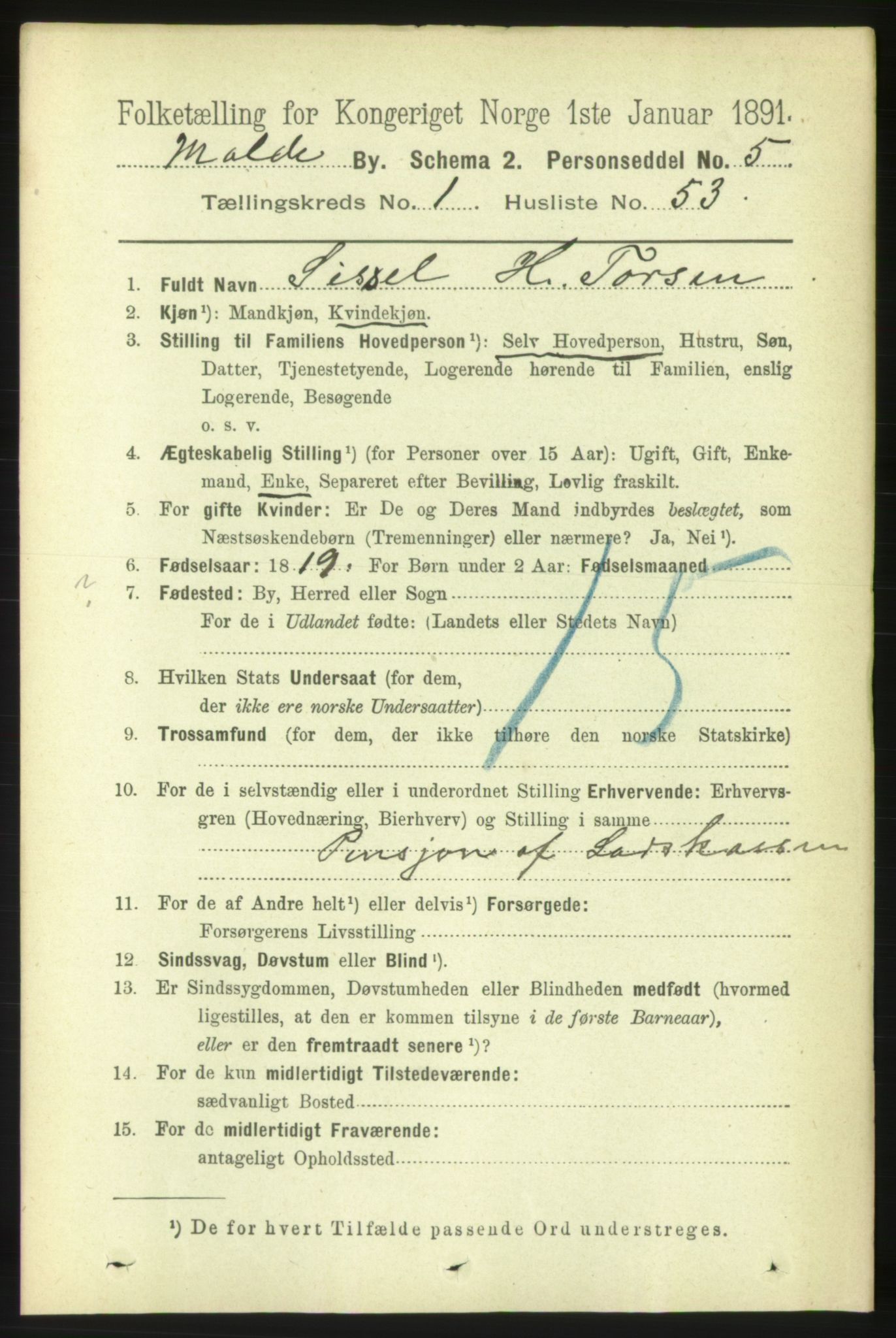 RA, 1891 census for 1502 Molde, 1891, p. 761