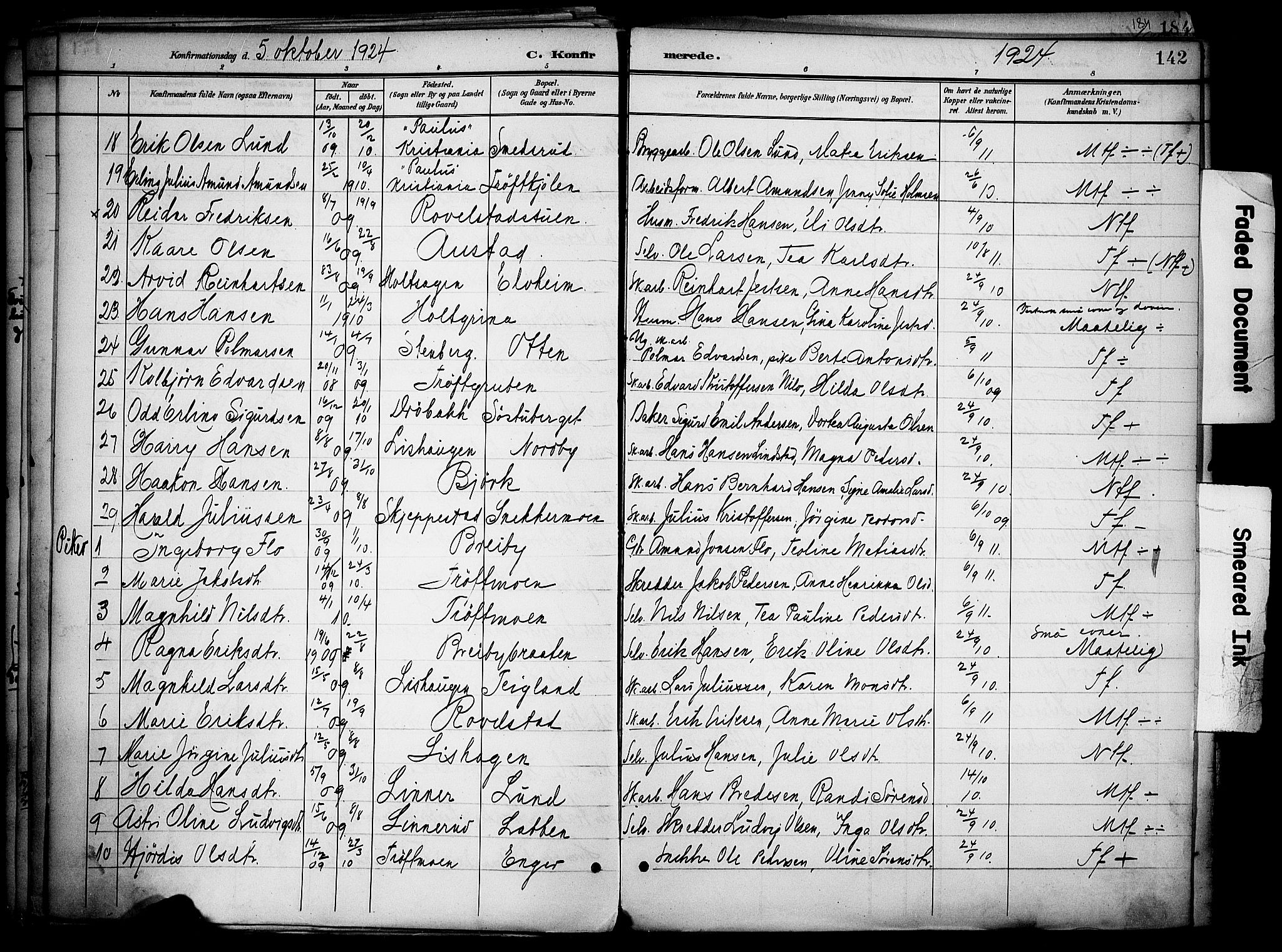 Nord-Odal prestekontor, SAH/PREST-032/H/Ha/Haa/L0007: Parish register (official) no. 7, 1902-1926, p. 142