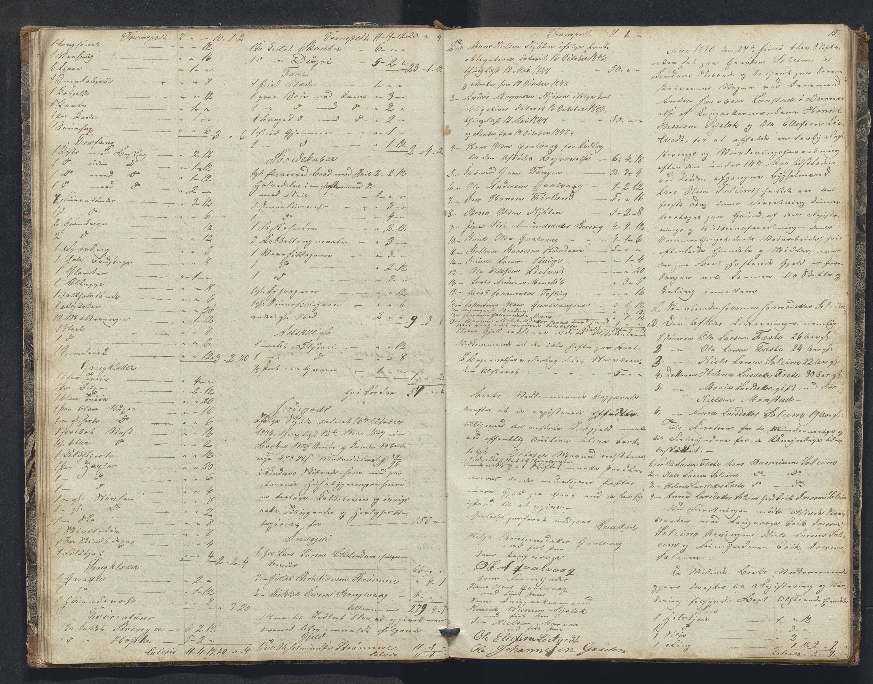 Nordhordland sorenskrivar, AV/SAB-A-2901/1/H/Hb/L0016: Registreringsprotokollar, 1850-1854, p. 15