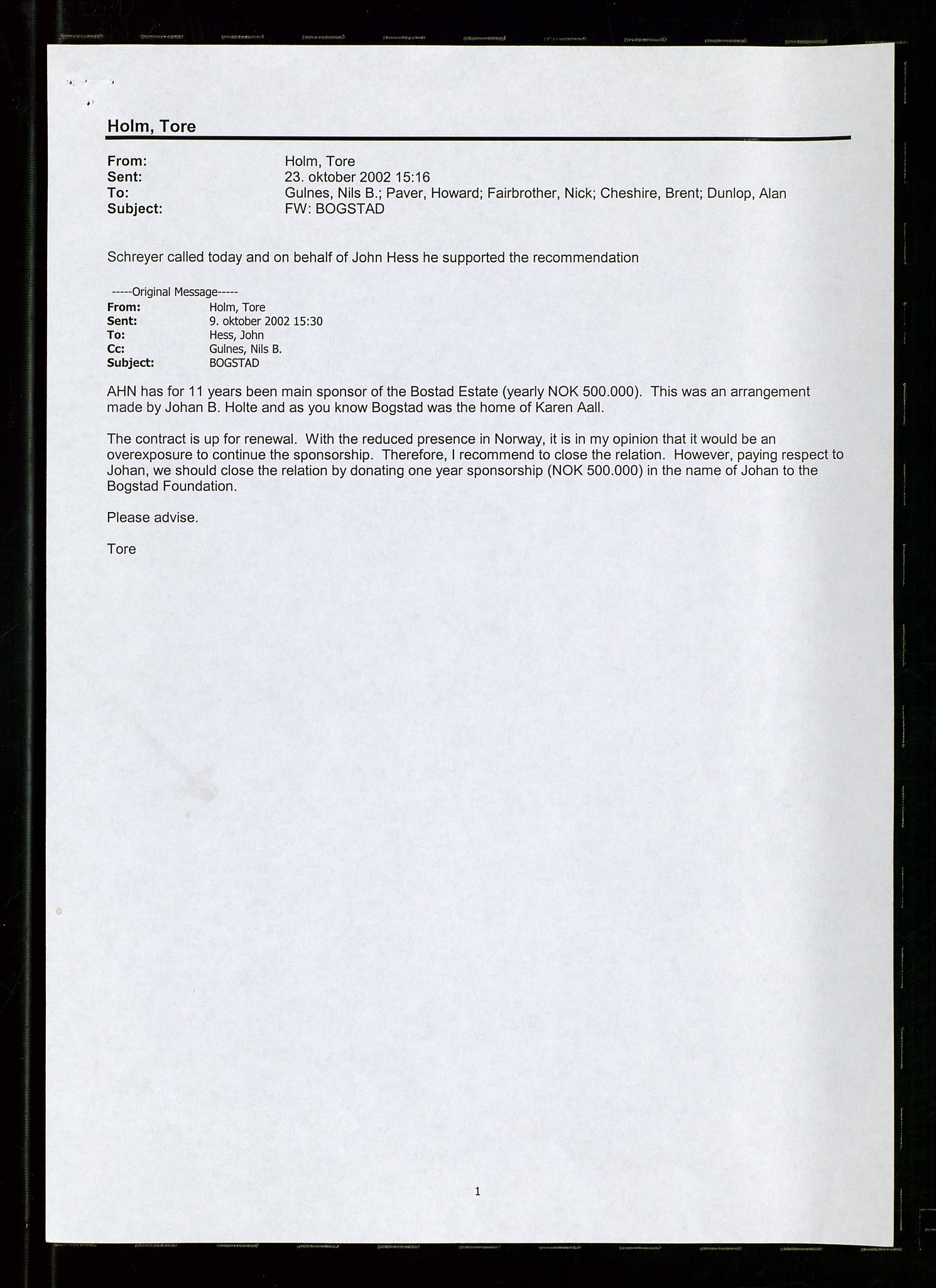 Pa 1766 - Hess Norge AS, AV/SAST-A-102451/A/Aa/L0005: Referater og sakspapirer, 2002-2005, p. 32