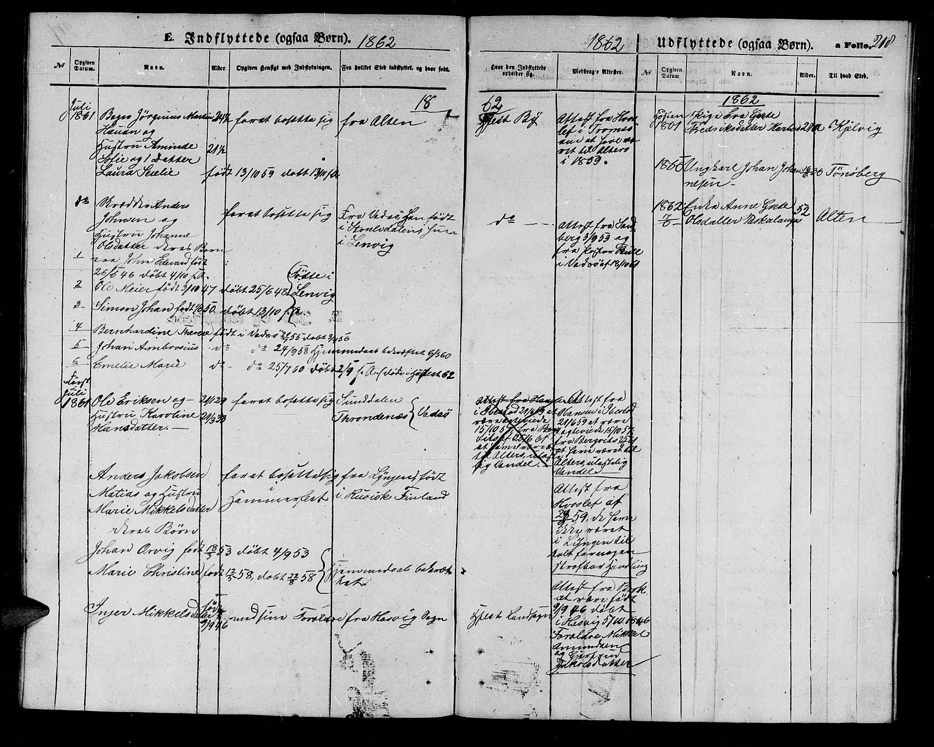 Hammerfest sokneprestkontor, AV/SATØ-S-1347/H/Hb/L0003.klokk: Parish register (copy) no. 3 /1, 1862-1868, p. 218