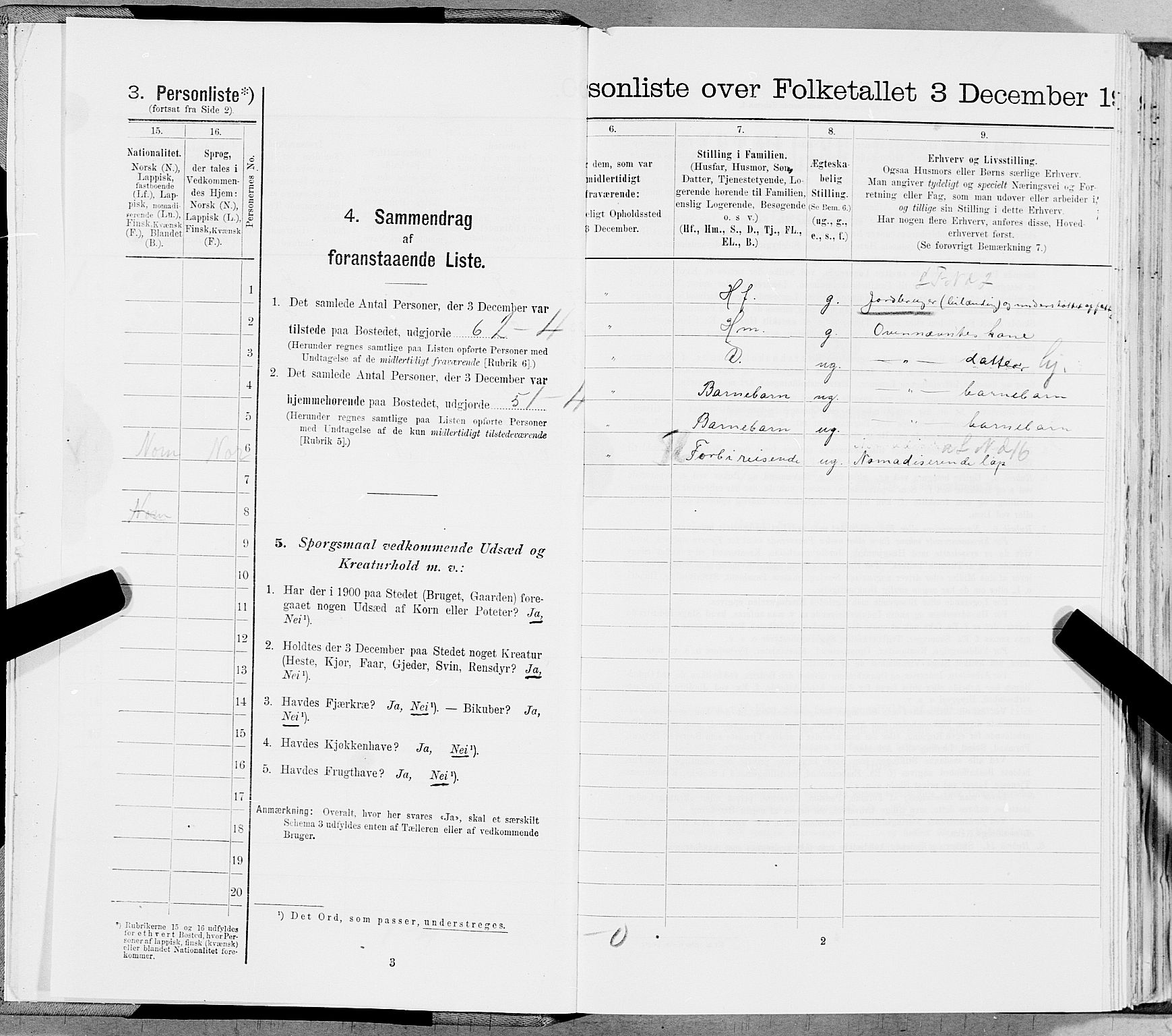 SAT, 1900 census for Bindal, 1900, p. 22