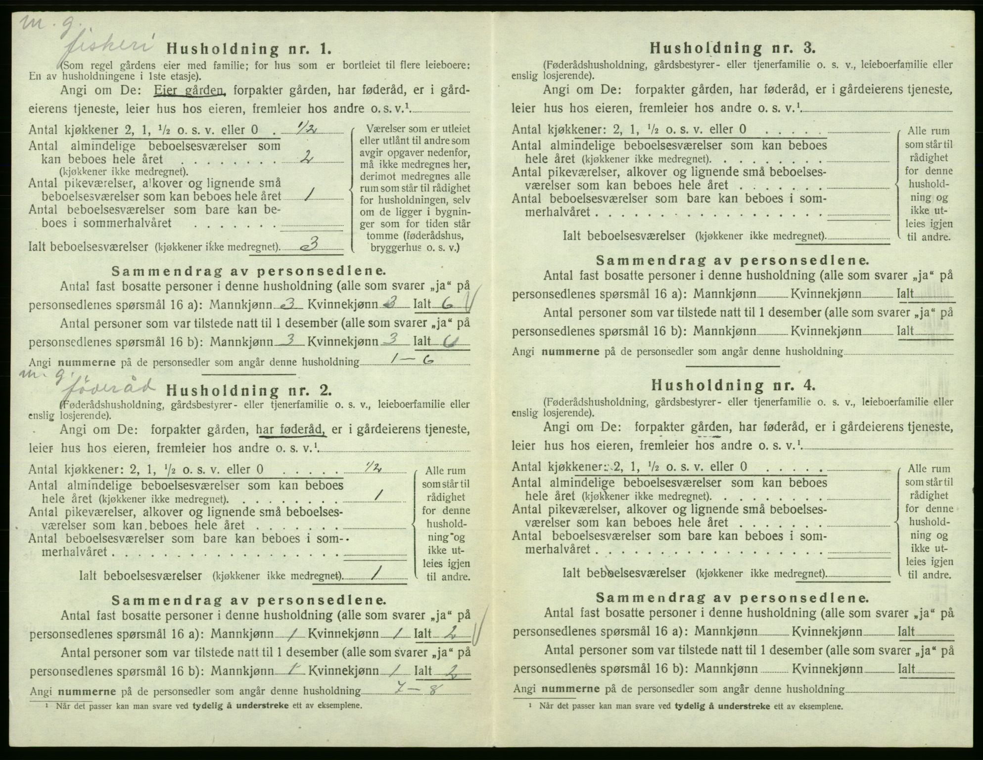 SAB, 1920 census for Fitjar, 1920, p. 596