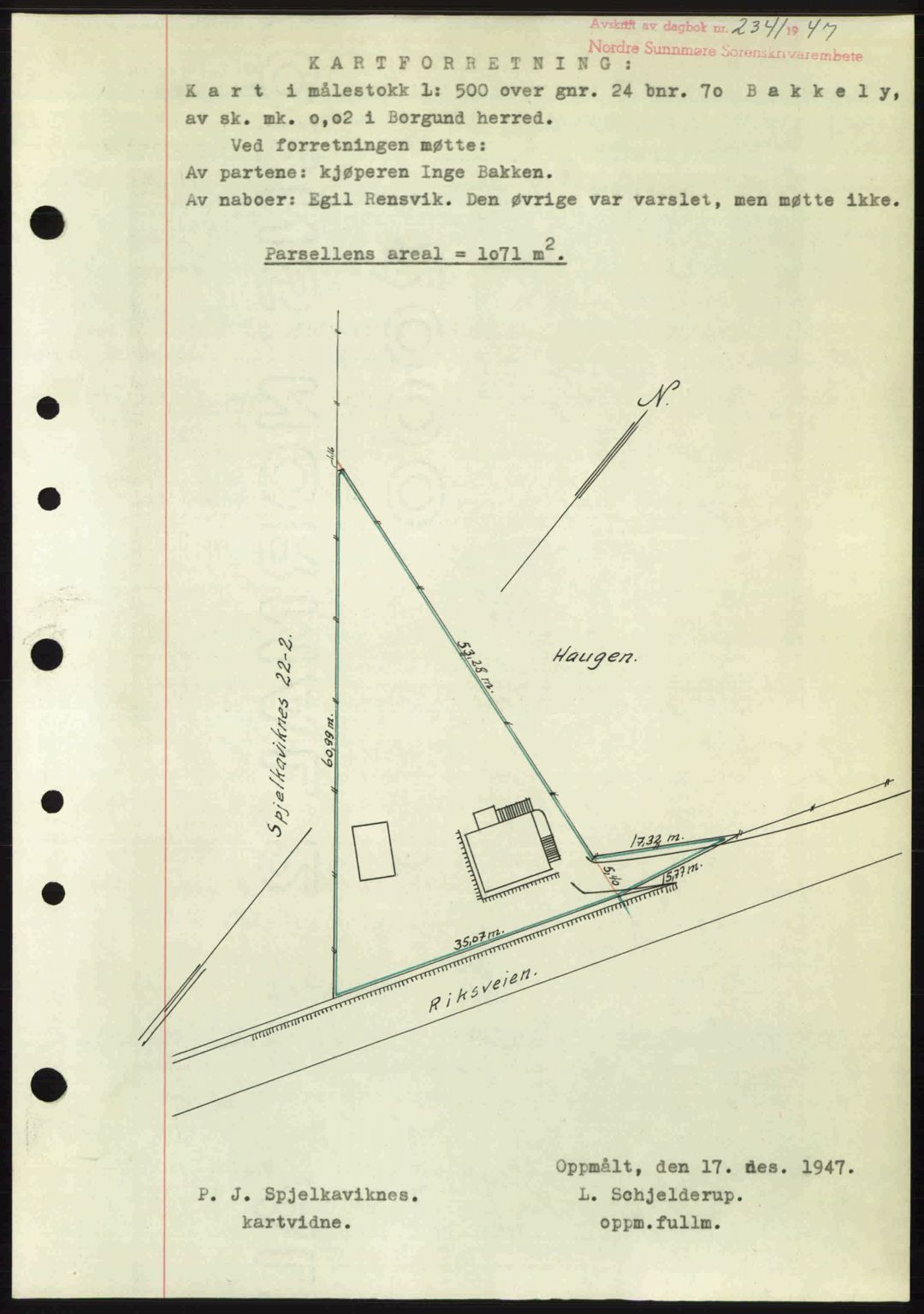 Nordre Sunnmøre sorenskriveri, AV/SAT-A-0006/1/2/2C/2Ca: Mortgage book no. A26, 1947-1948, Diary no: : 2341/1947