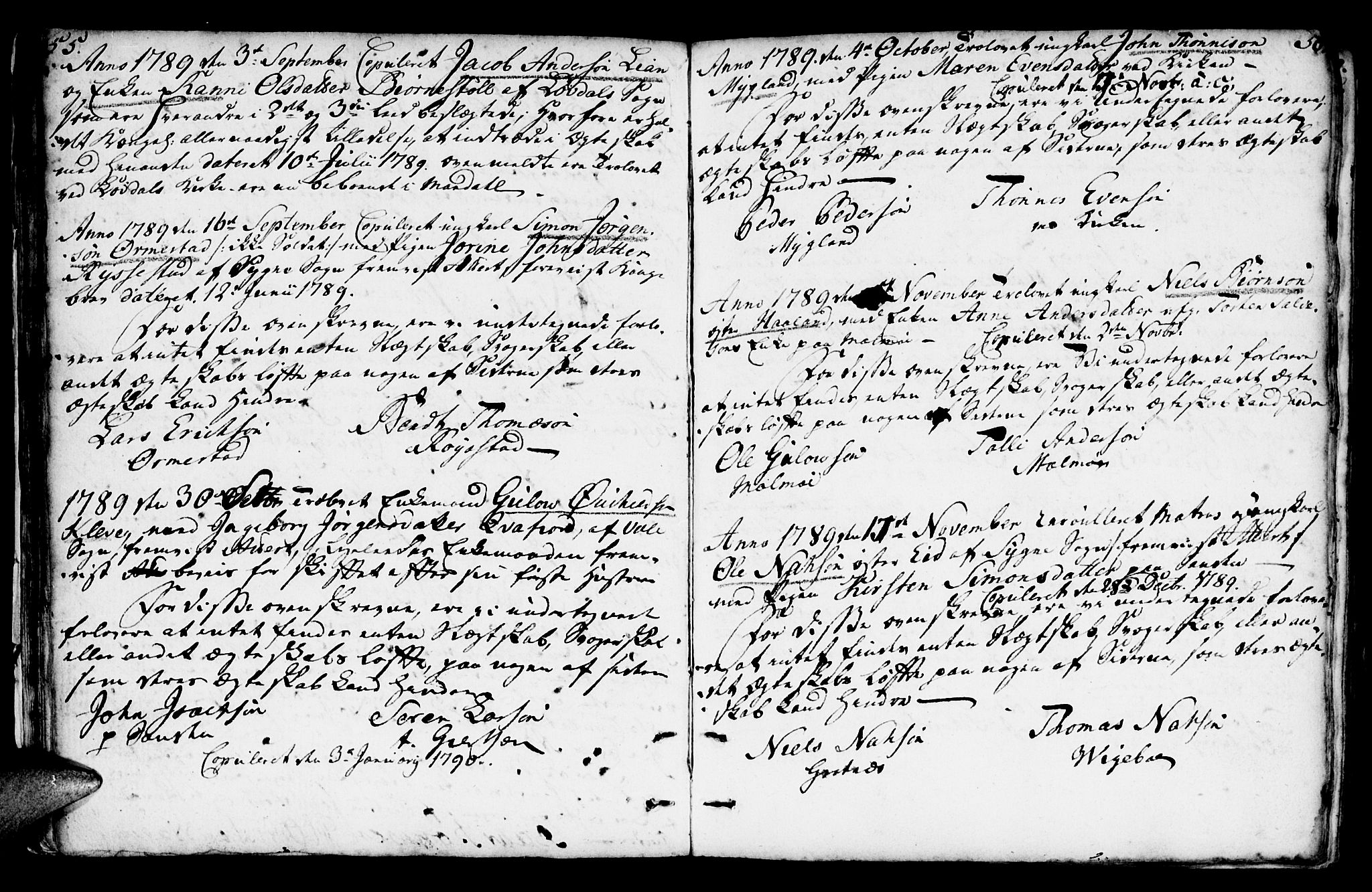 Mandal sokneprestkontor, AV/SAK-1111-0030/F/Fa/Faa/L0007: Parish register (official) no. A 7, 1783-1818, p. 55-56