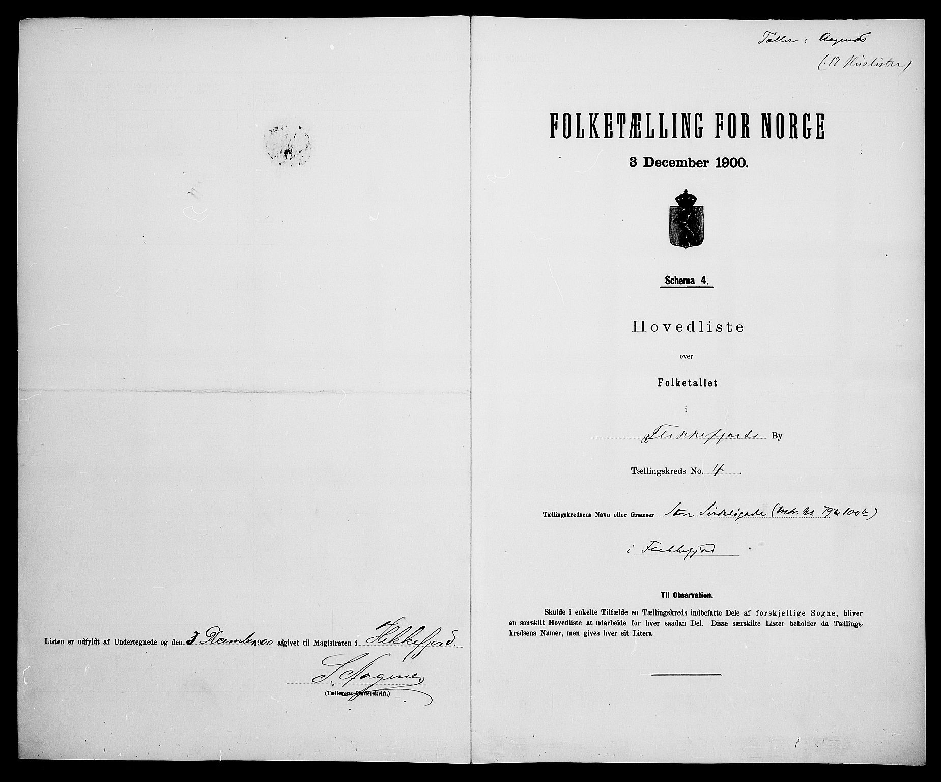 SAK, 1900 census for Flekkefjord, 1900, p. 31