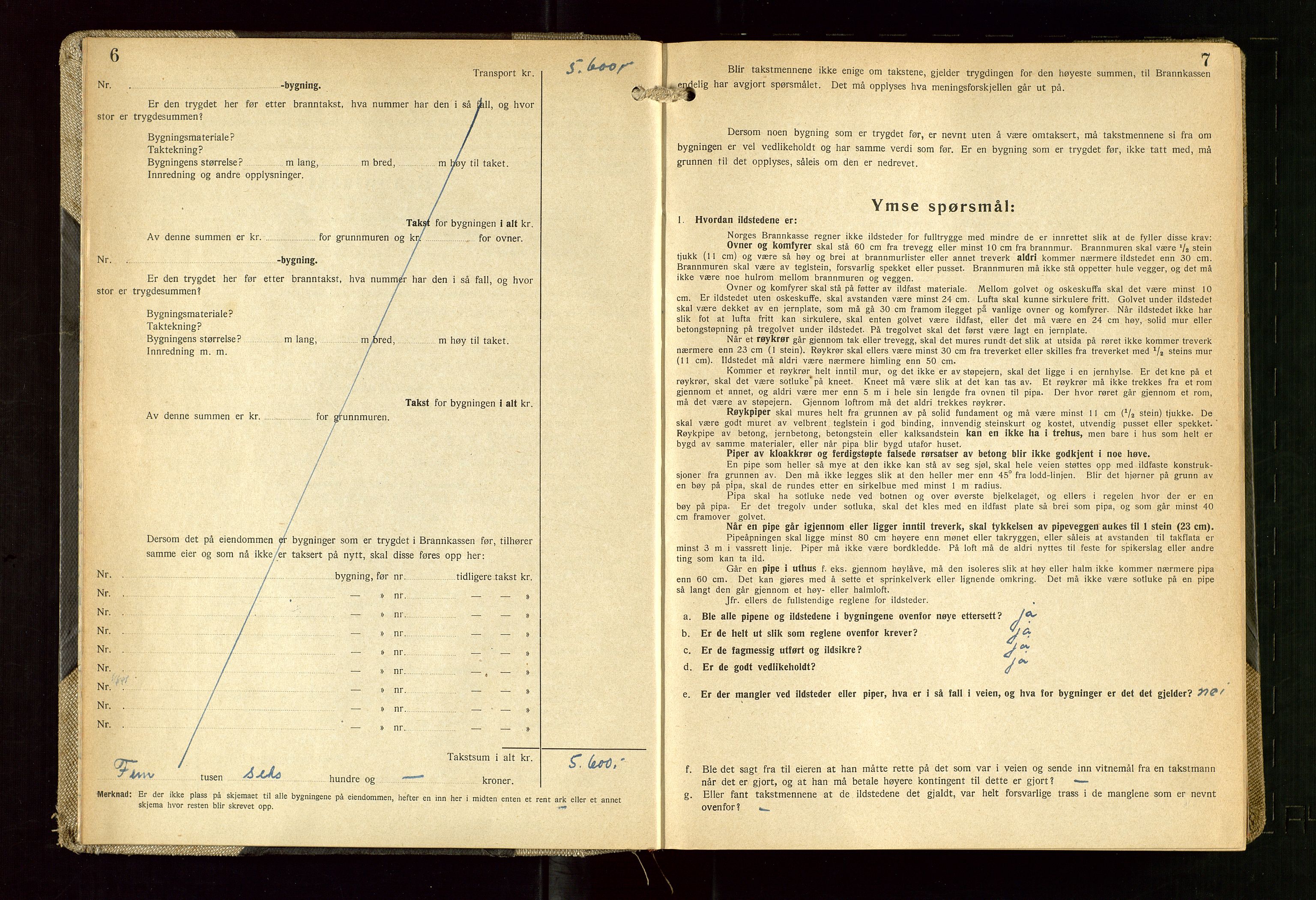 Skudenes lensmannskontor, AV/SAST-A-100444/Gob/L0003: "Brandtakstprotokoll", 1942-1954, p. 6-7