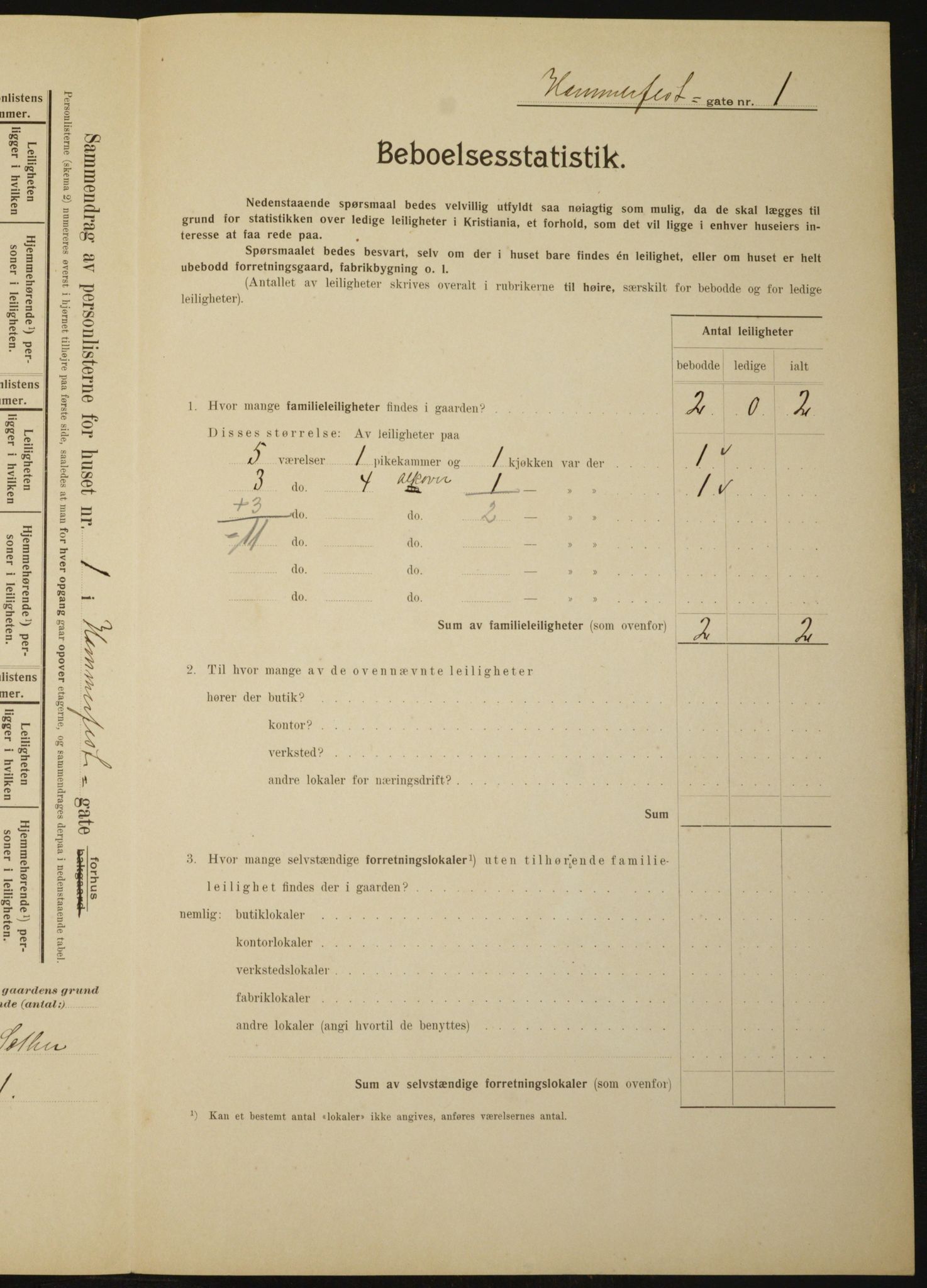 OBA, Municipal Census 1910 for Kristiania, 1910, p. 32071