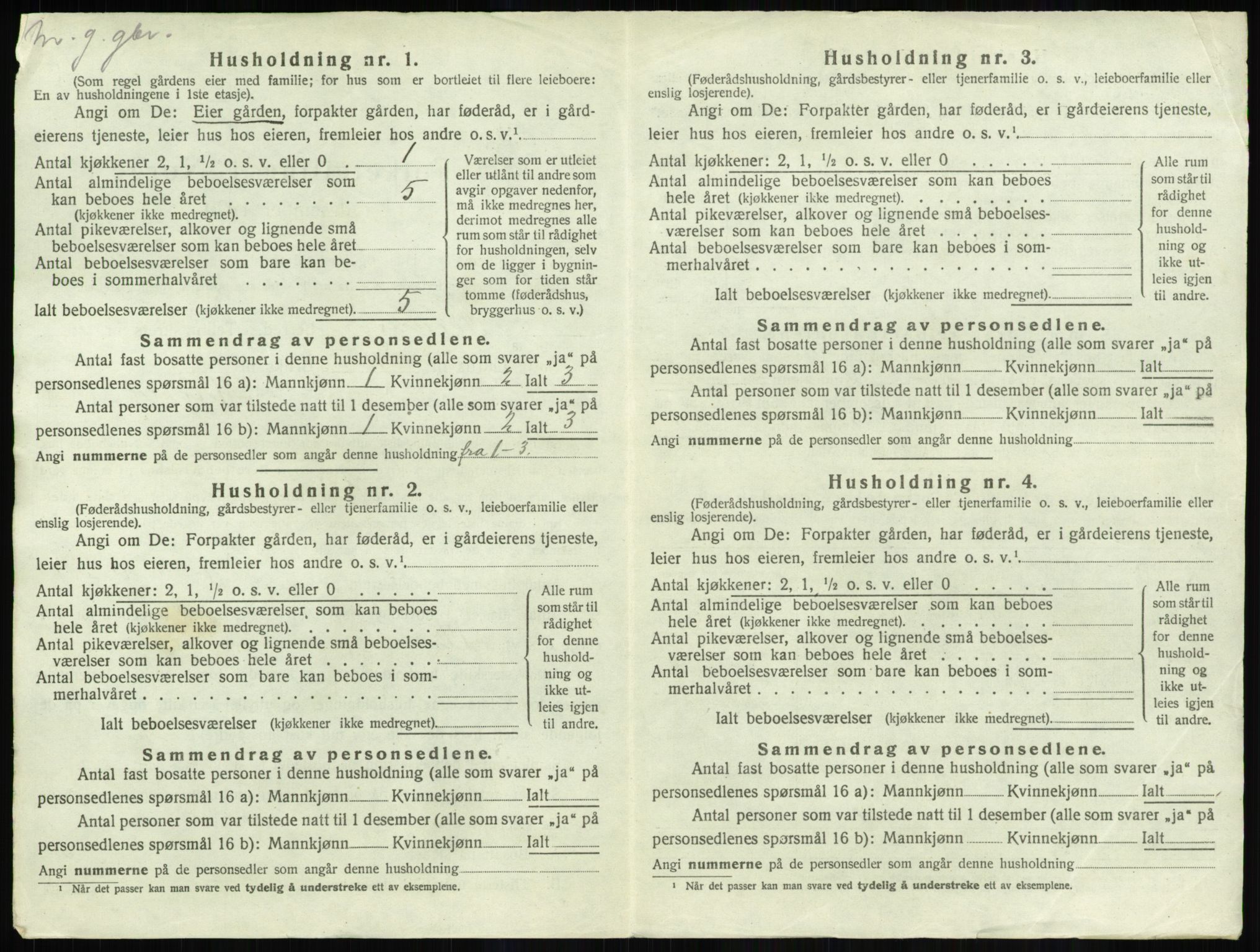 SAO, 1920 census for Sørum, 1920, p. 1121