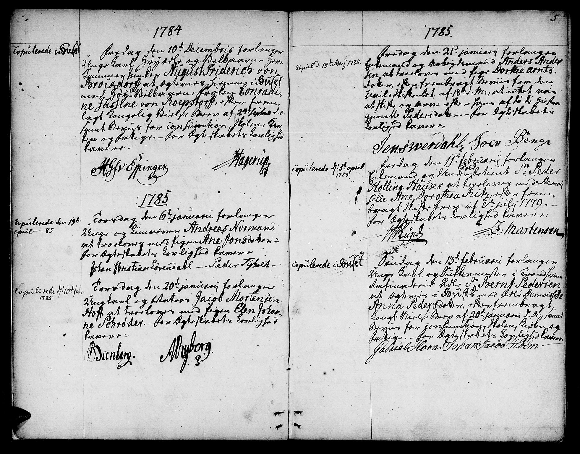 Ministerialprotokoller, klokkerbøker og fødselsregistre - Sør-Trøndelag, SAT/A-1456/601/L0041: Parish register (official) no. 601A09, 1784-1801, p. 5