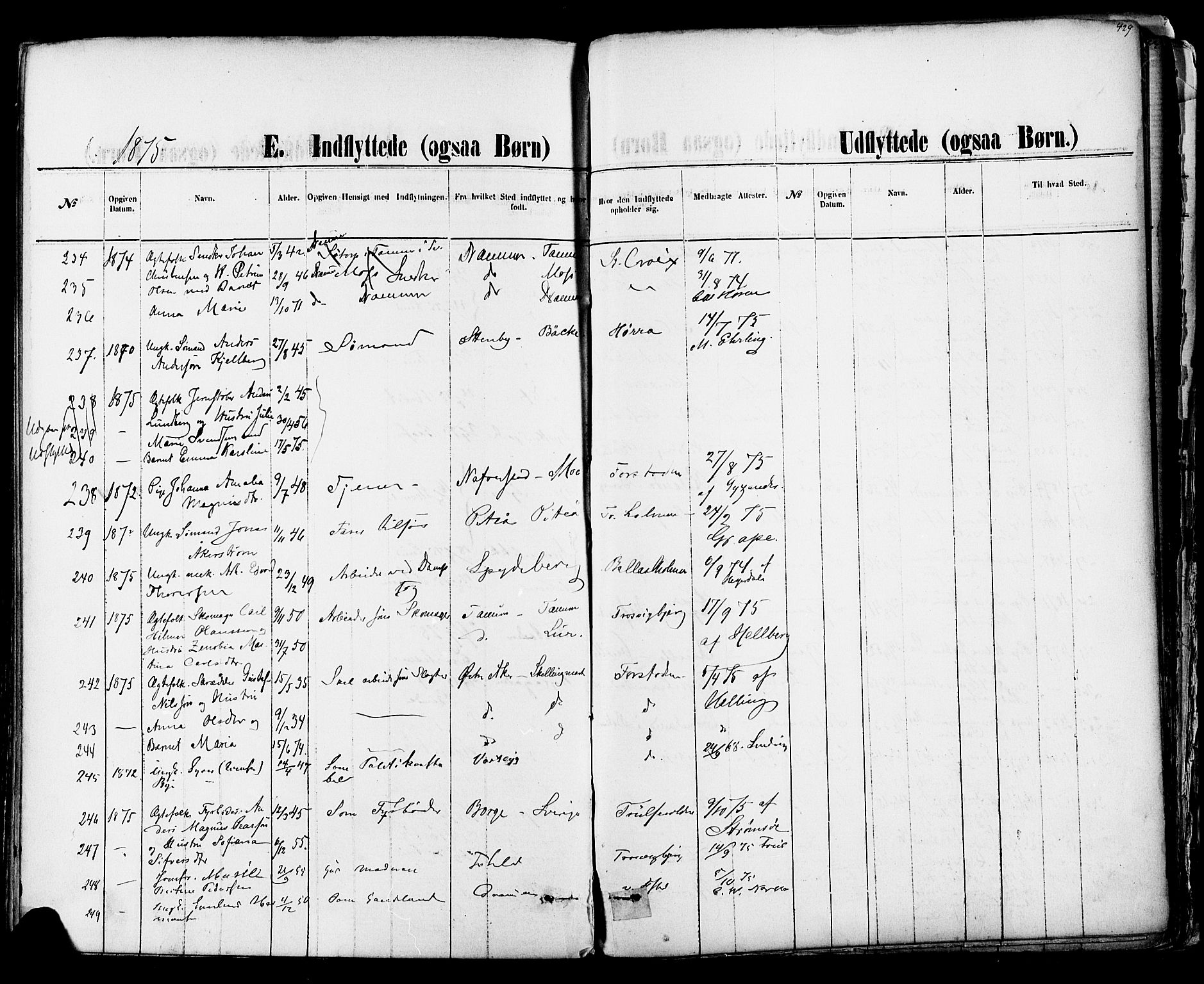 Fredrikstad domkirkes prestekontor Kirkebøker, AV/SAO-A-10906/F/Fa/L0001: Parish register (official) no. 1, 1871-1878, p. 429