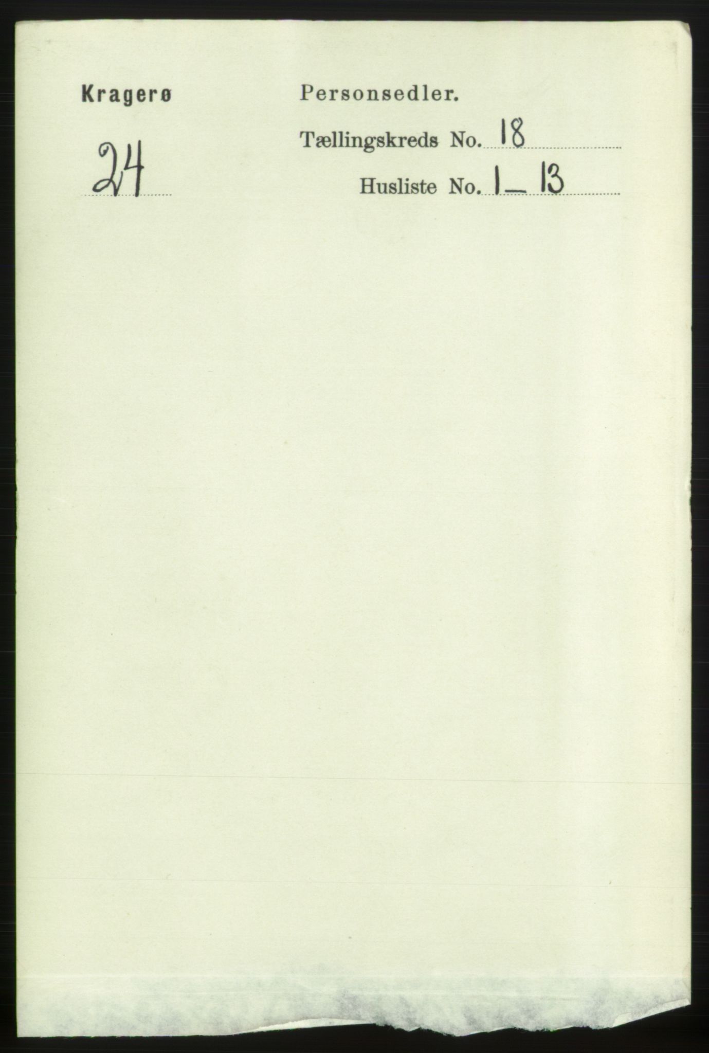 RA, 1891 census for 0801 Kragerø, 1891, p. 4454