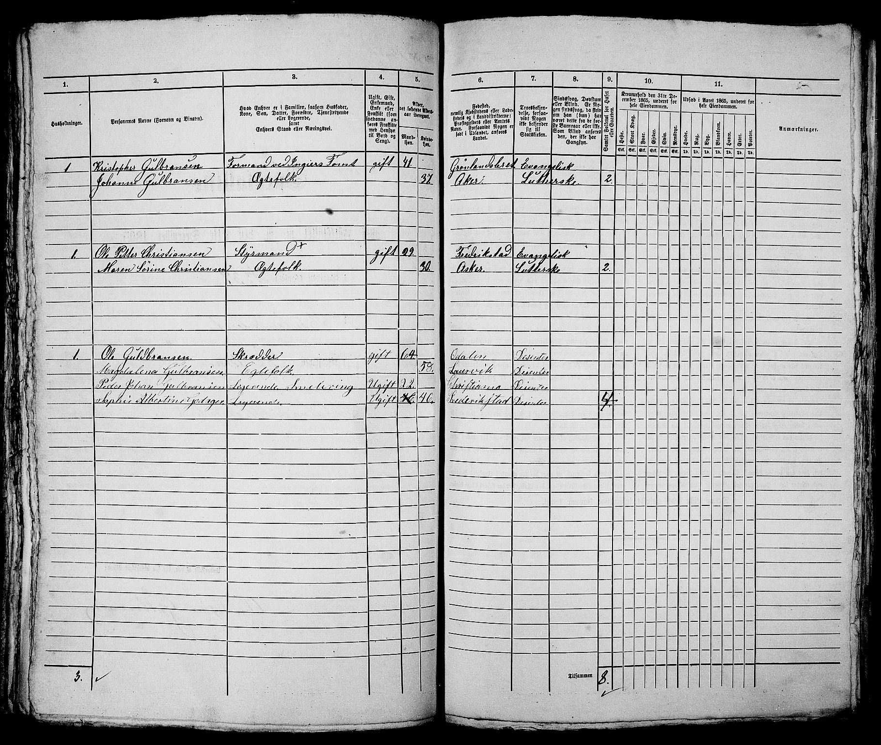 RA, 1865 census for Kristiania, 1865, p. 3312