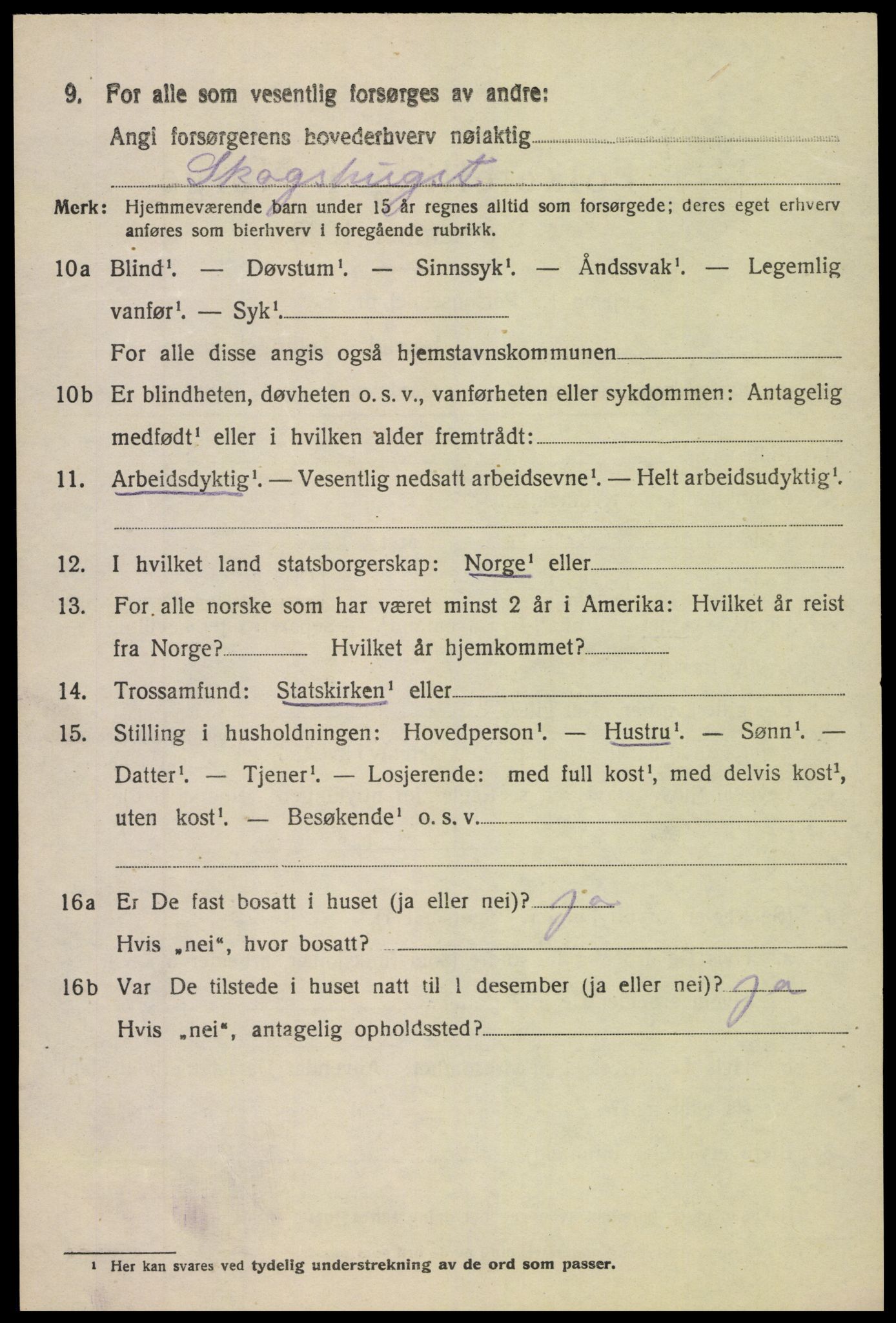 SAK, 1920 census for Vegårshei, 1920, p. 1895