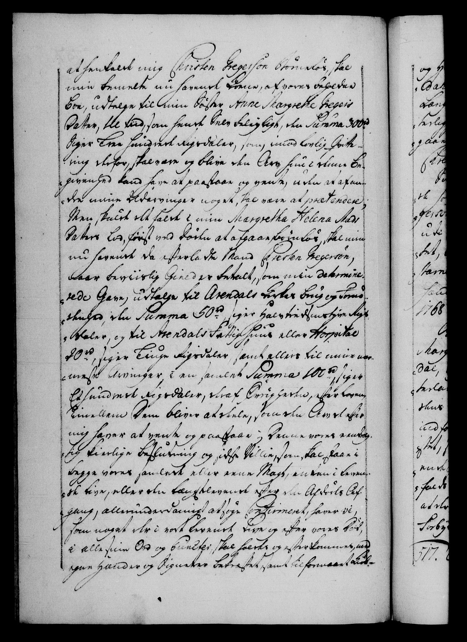 Danske Kanselli 1572-1799, AV/RA-EA-3023/F/Fc/Fca/Fcaa/L0043: Norske registre, 1766-1768, p. 737b