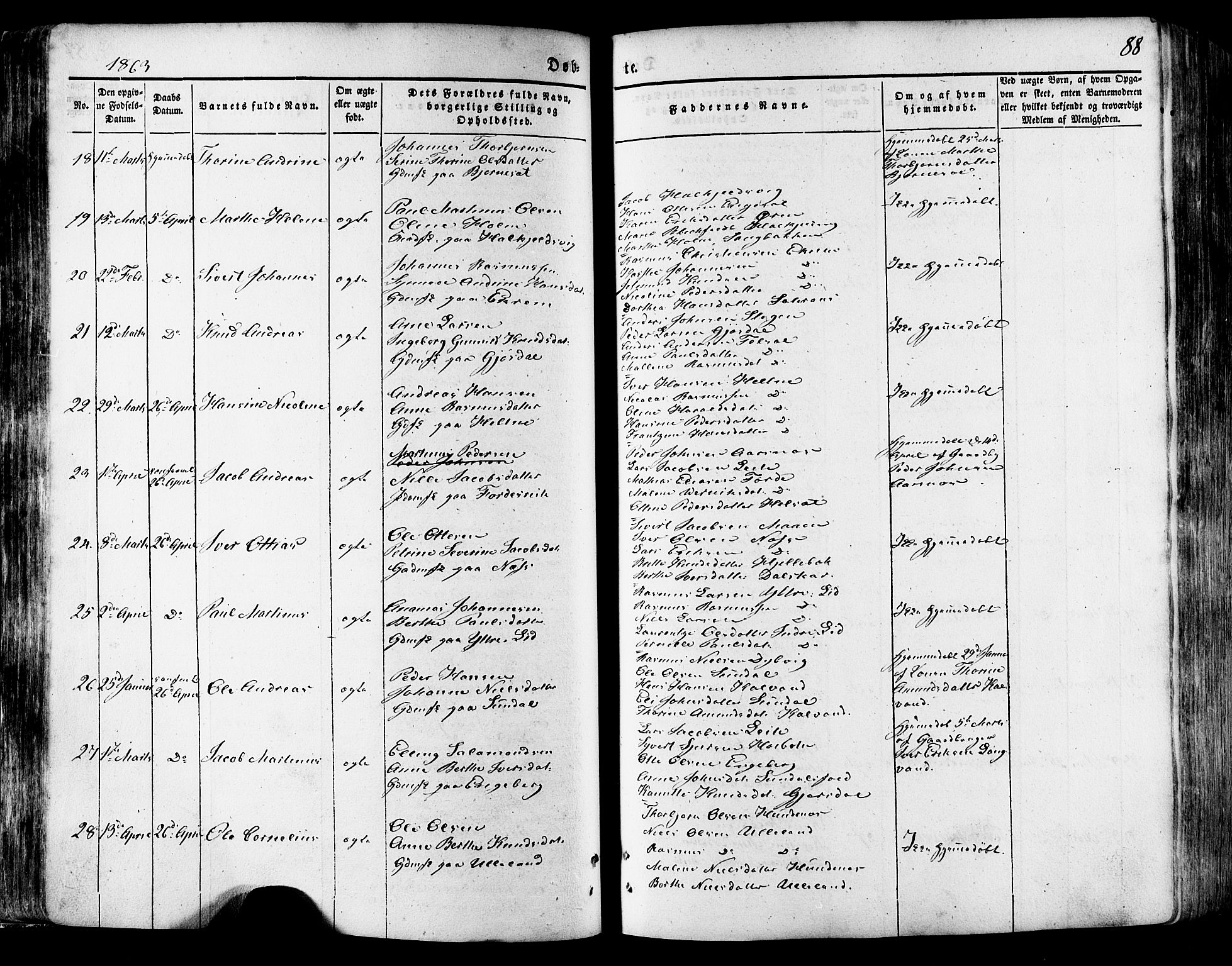 Ministerialprotokoller, klokkerbøker og fødselsregistre - Møre og Romsdal, AV/SAT-A-1454/511/L0140: Parish register (official) no. 511A07, 1851-1878, p. 88