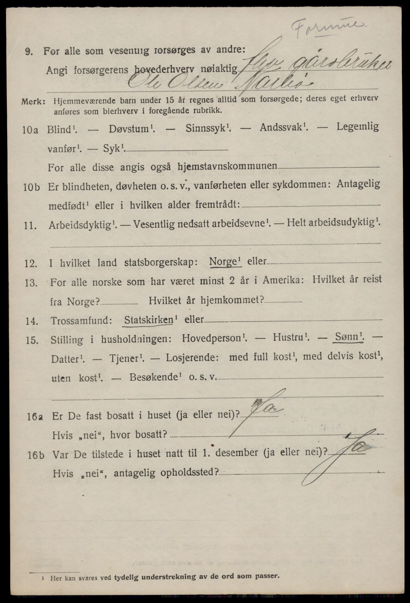 SAST, 1920 census for Mosterøy, 1920, p. 2065