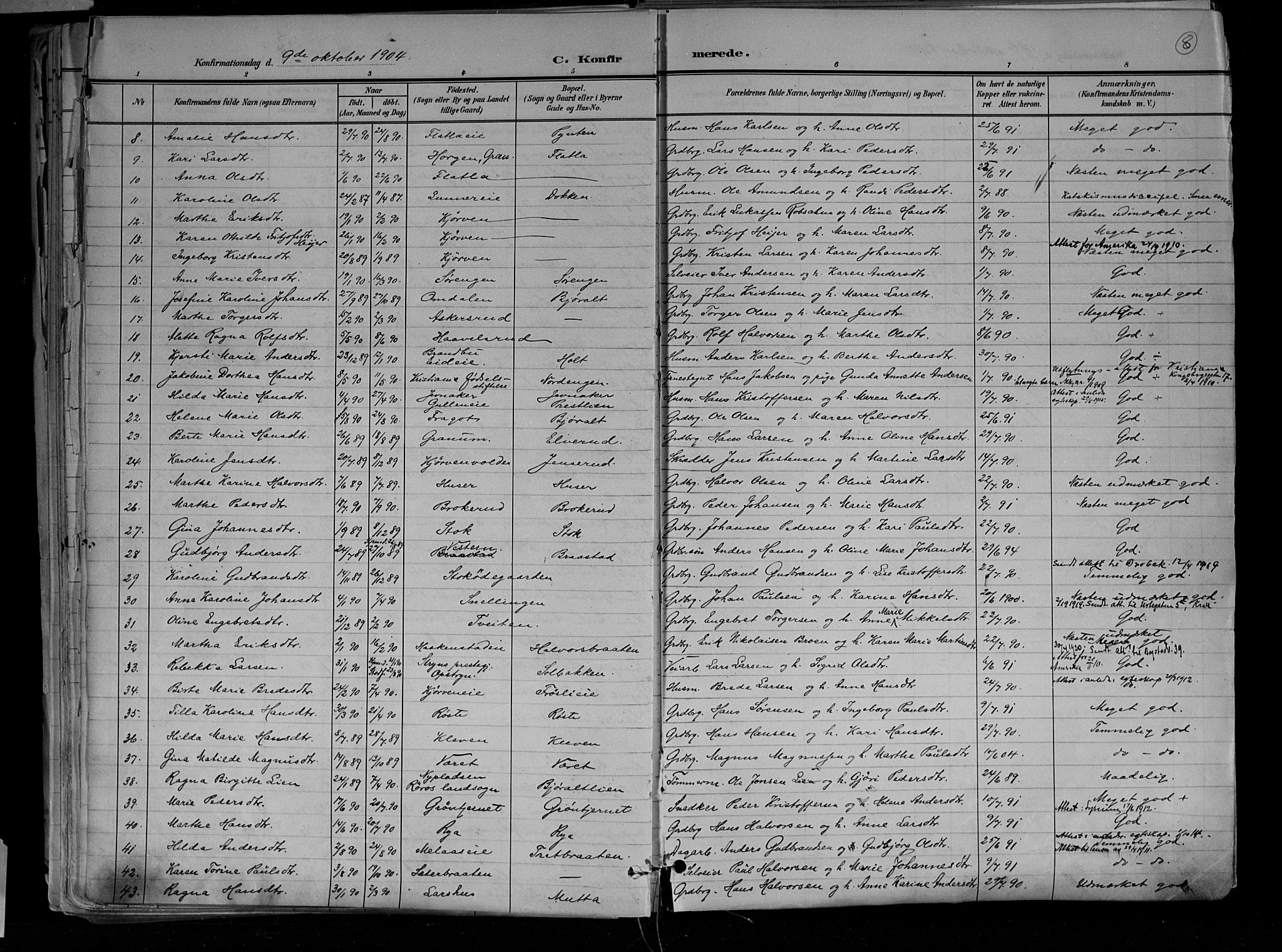 Jevnaker prestekontor, AV/SAH-PREST-116/H/Ha/Haa/L0010: Parish register (official) no. 10, 1891-1906, p. 8