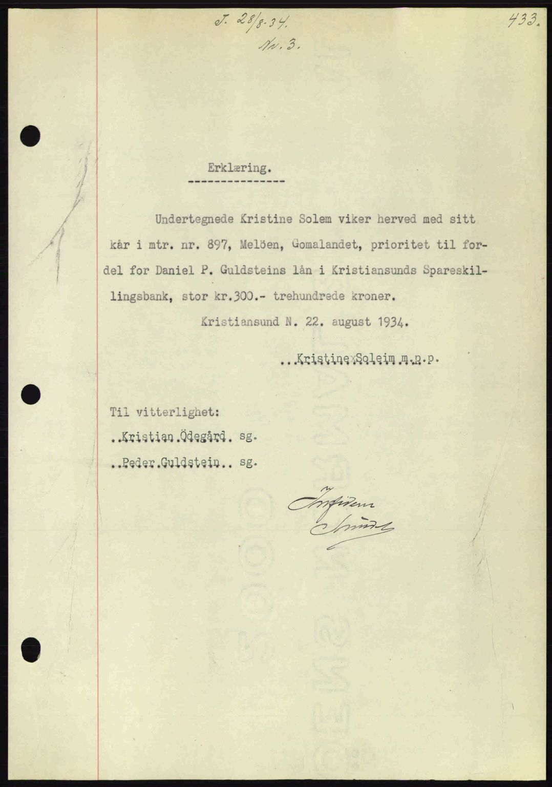 Kristiansund byfogd, AV/SAT-A-4587/A/27: Mortgage book no. 27, 1933-1934, Deed date: 28.08.1934