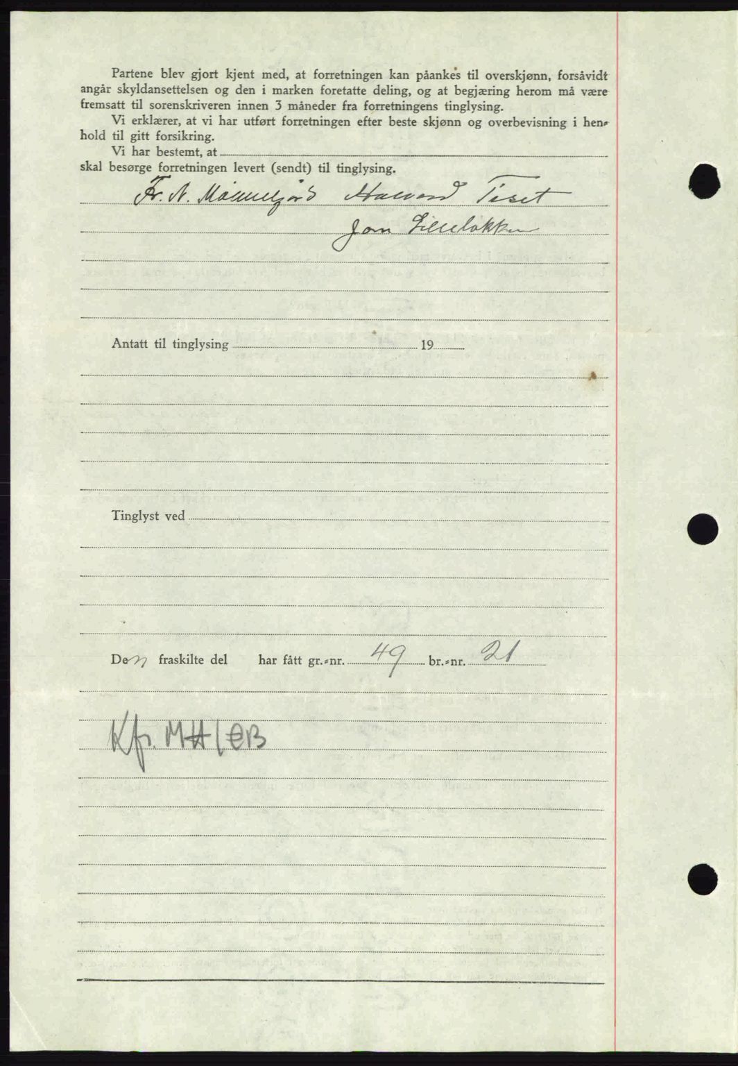 Nordmøre sorenskriveri, AV/SAT-A-4132/1/2/2Ca: Mortgage book no. A91, 1941-1942, Diary no: : 1908/1941