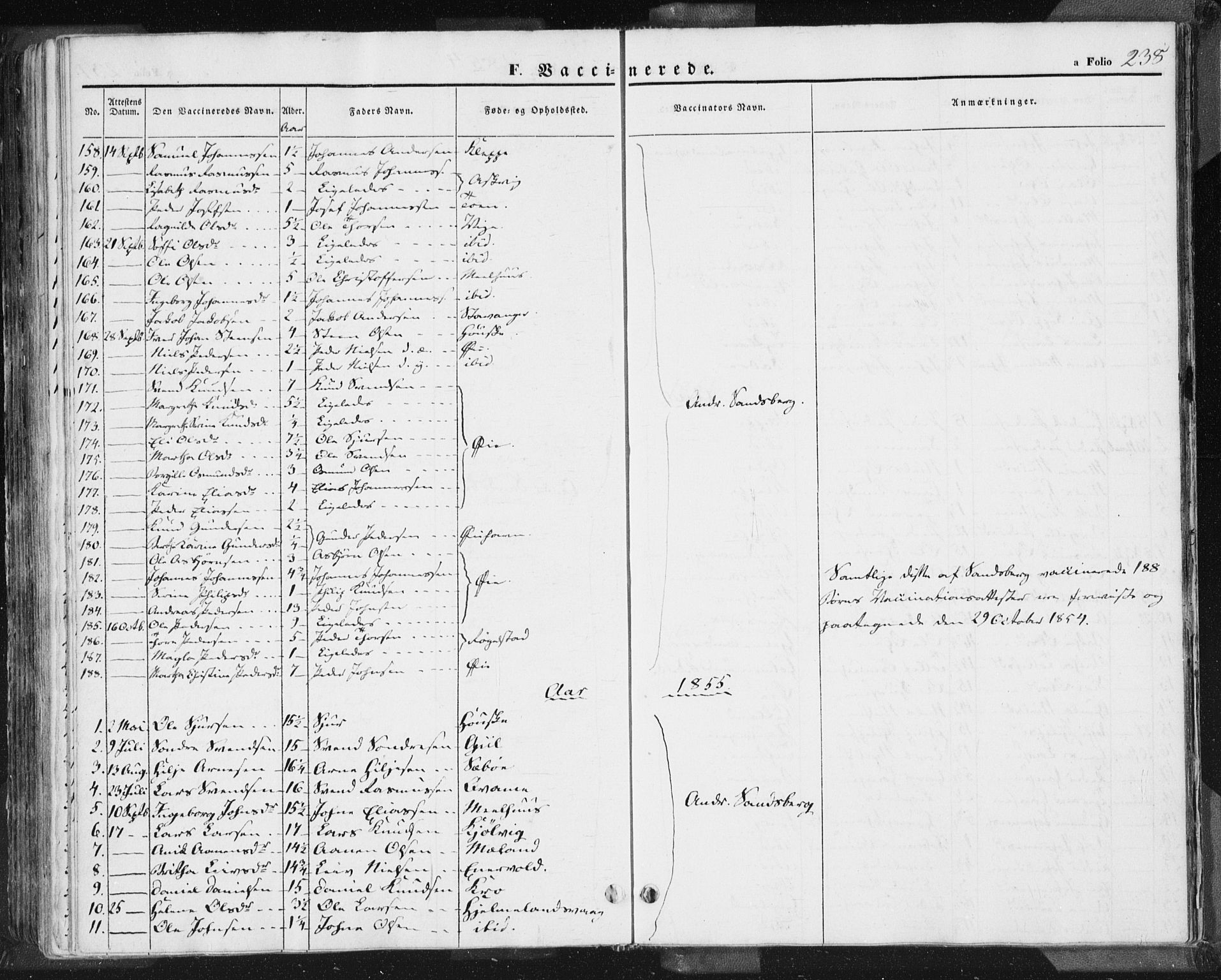 Hjelmeland sokneprestkontor, AV/SAST-A-101843/01/IV/L0009: Parish register (official) no. A 9, 1846-1860, p. 238