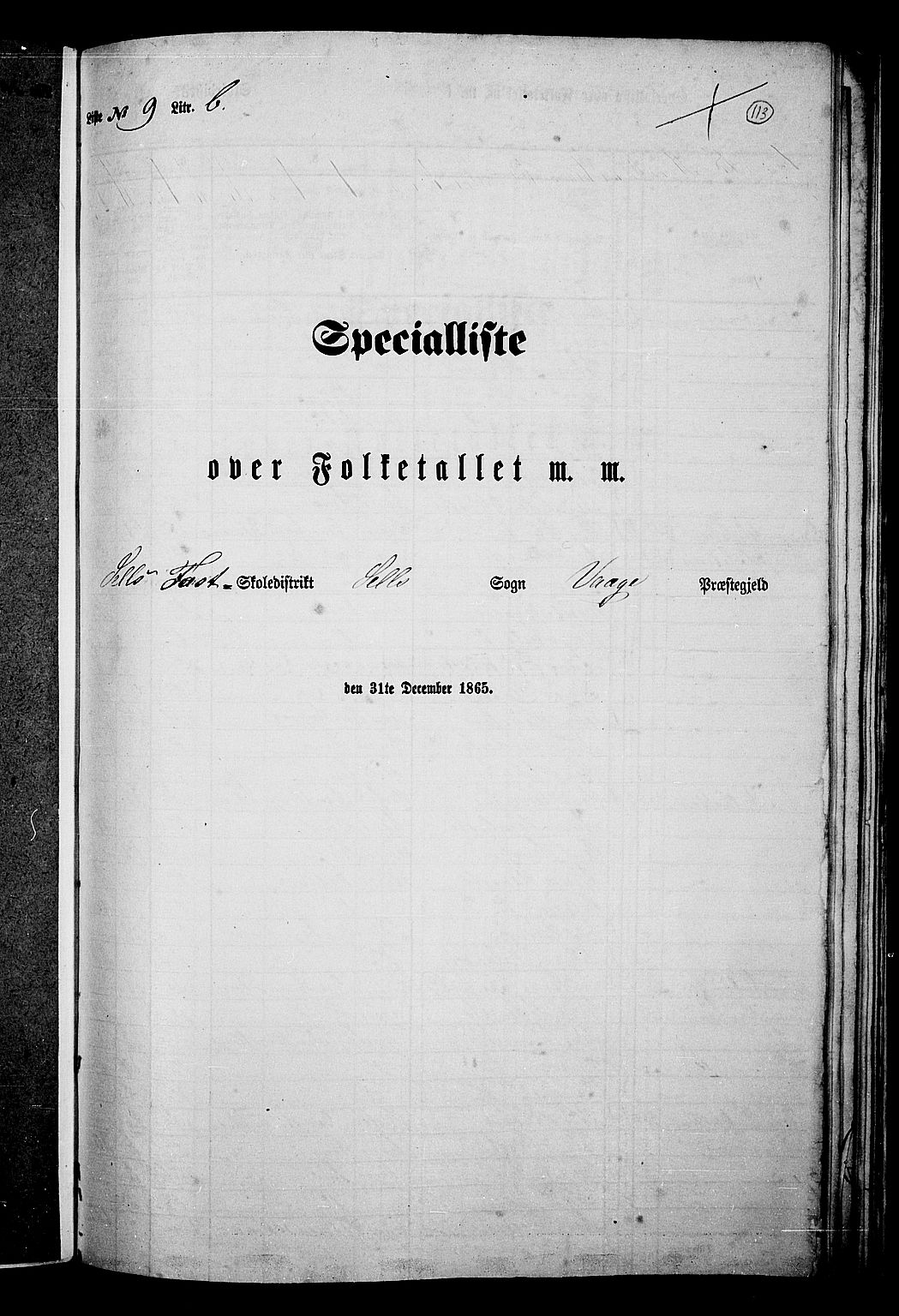 RA, 1865 census for Vågå, 1865, p. 274