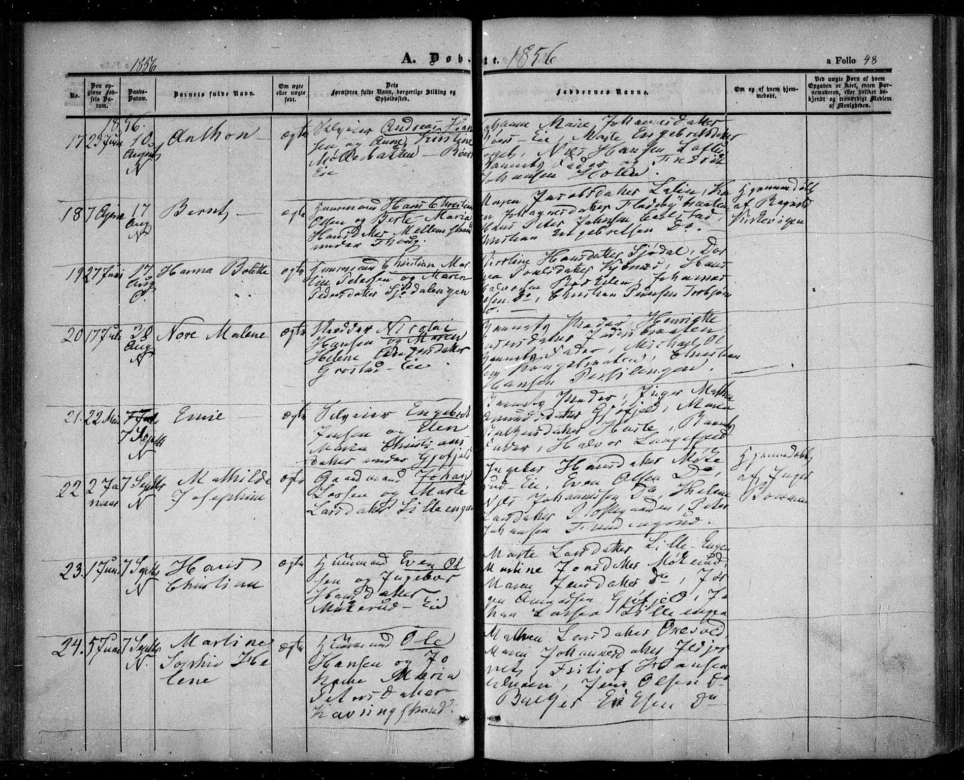 Nesodden prestekontor Kirkebøker, AV/SAO-A-10013/F/Fa/L0007: Parish register (official) no. I 7, 1848-1868, p. 48