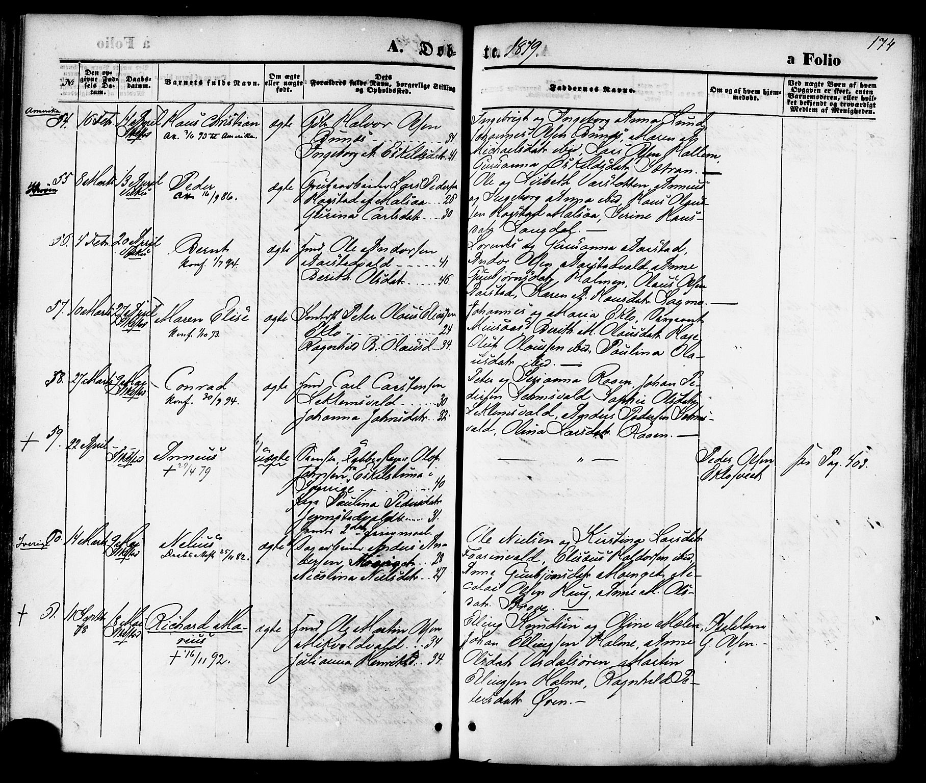 Ministerialprotokoller, klokkerbøker og fødselsregistre - Nord-Trøndelag, AV/SAT-A-1458/723/L0242: Parish register (official) no. 723A11, 1870-1880, p. 174