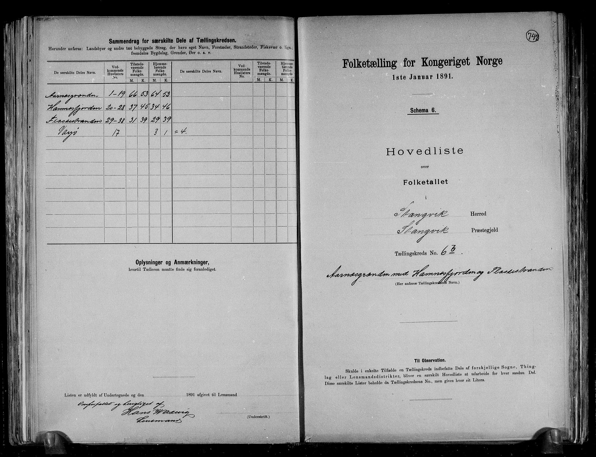 RA, 1891 census for 1564 Stangvik, 1891, p. 19