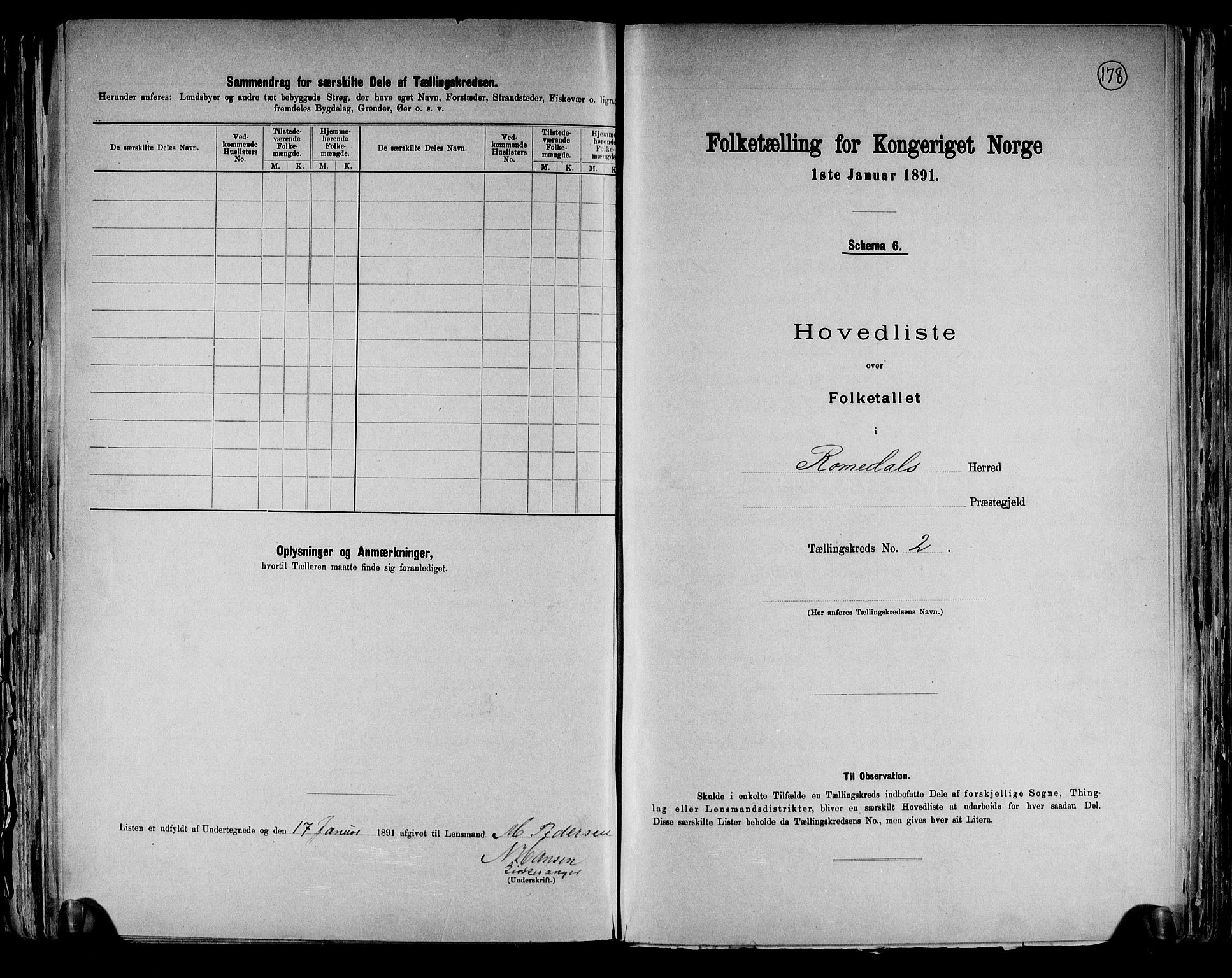 RA, 1891 census for 0416 Romedal, 1891, p. 7