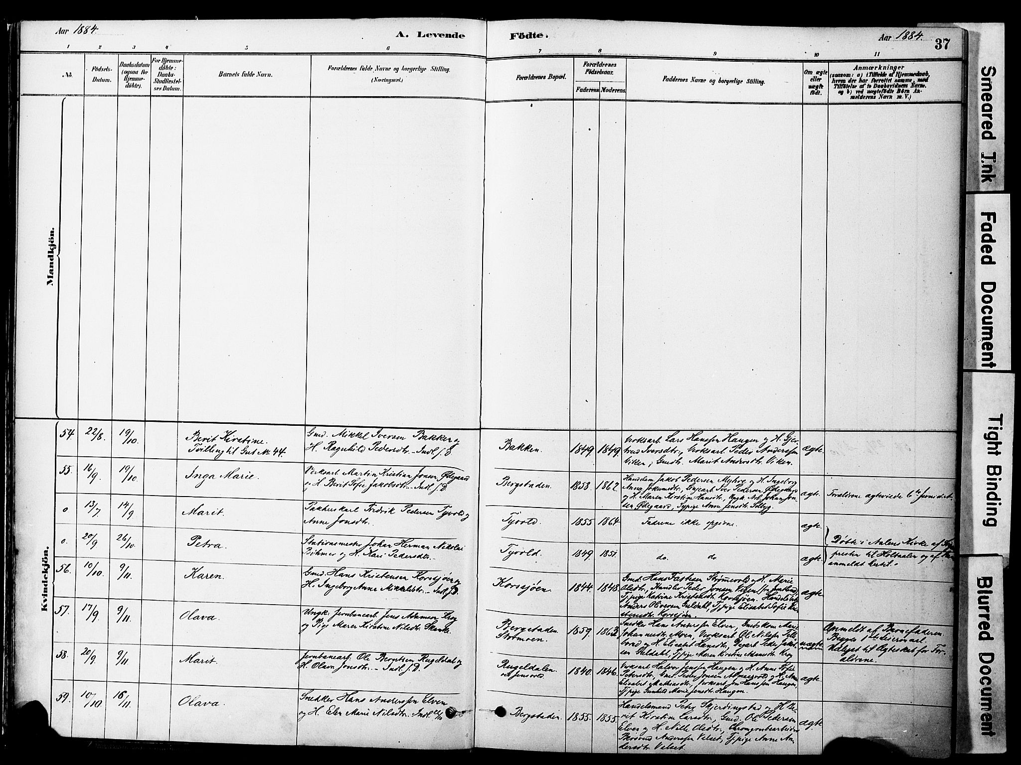 Ministerialprotokoller, klokkerbøker og fødselsregistre - Sør-Trøndelag, AV/SAT-A-1456/681/L0933: Parish register (official) no. 681A11, 1879-1890, p. 37