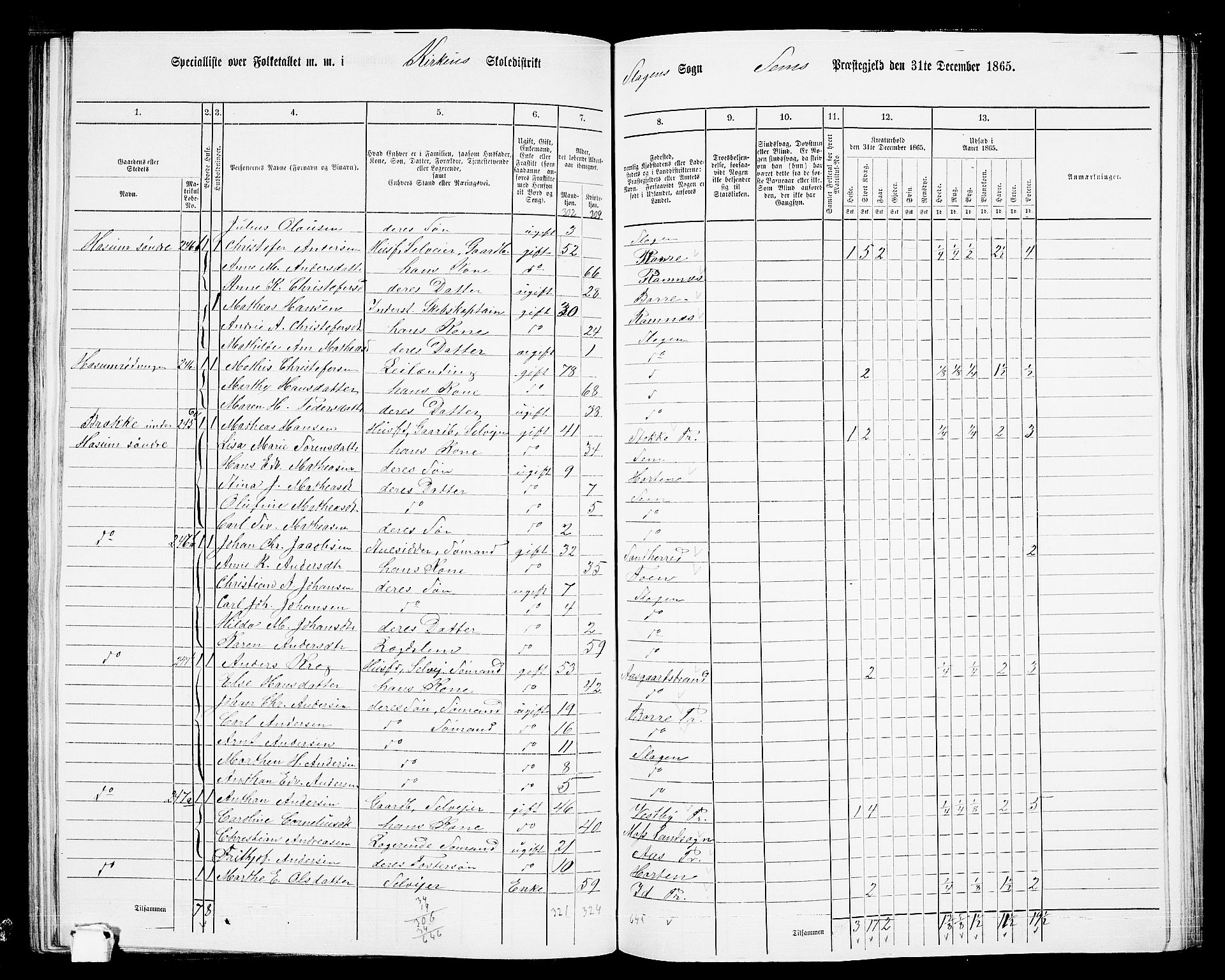 RA, 1865 census for Sem, 1865, p. 115
