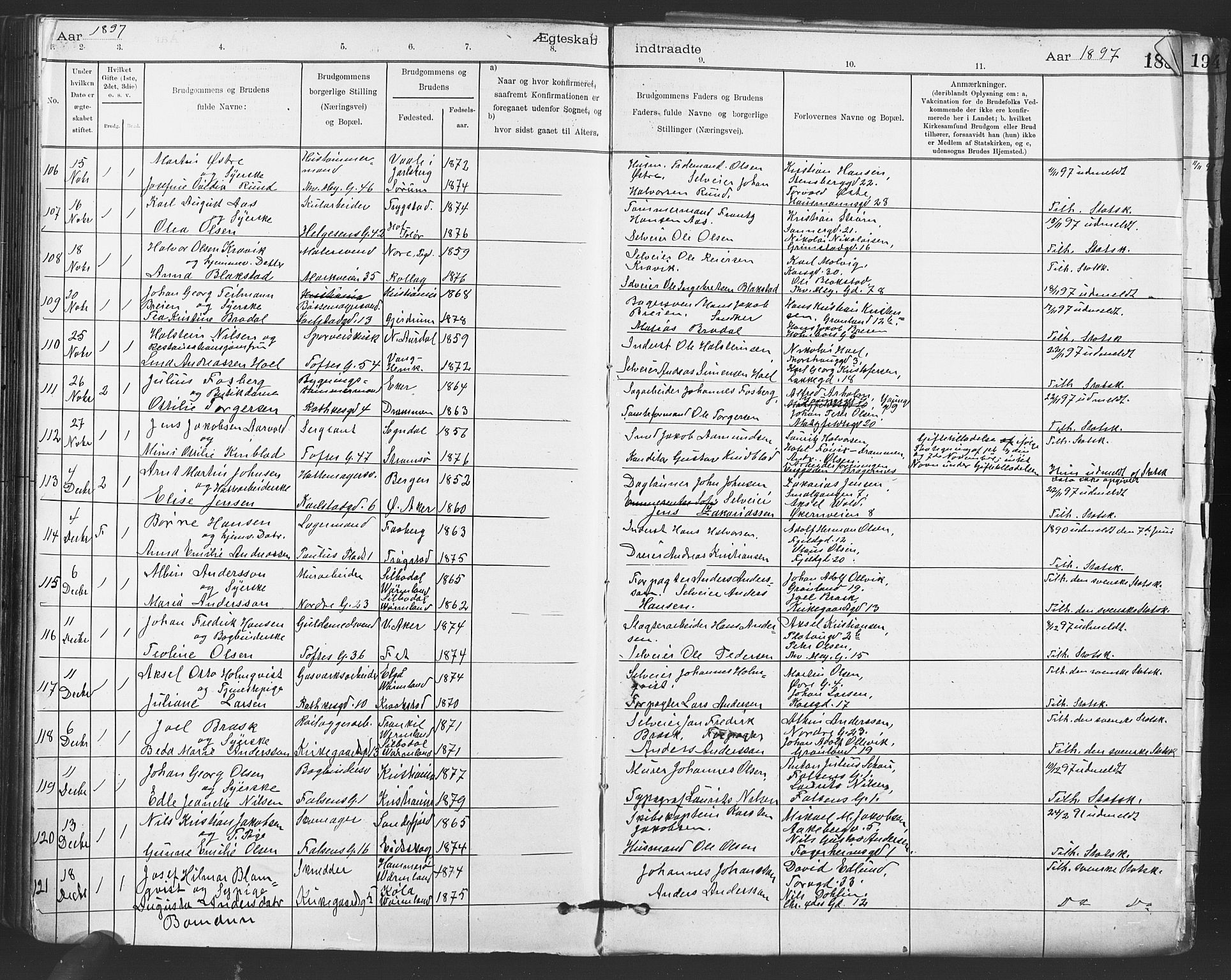 Paulus prestekontor Kirkebøker, AV/SAO-A-10871/F/Fa/L0012: Parish register (official) no. 12, 1897-1908, p. 188