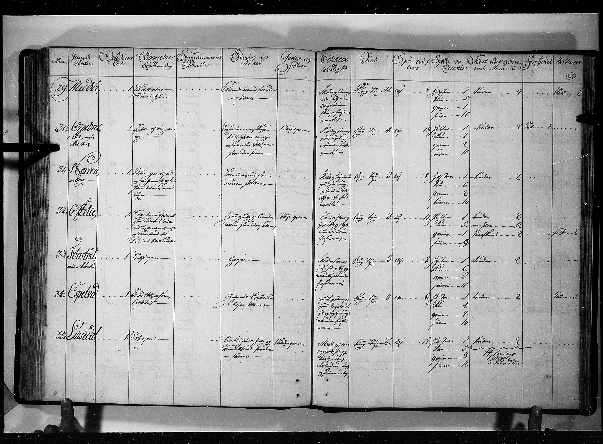 Rentekammeret inntil 1814, Realistisk ordnet avdeling, AV/RA-EA-4070/N/Nb/Nbf/L0121: Øvre og Nedre Telemark eksaminasjonsprotokoll, 1723, p. 155b-156a