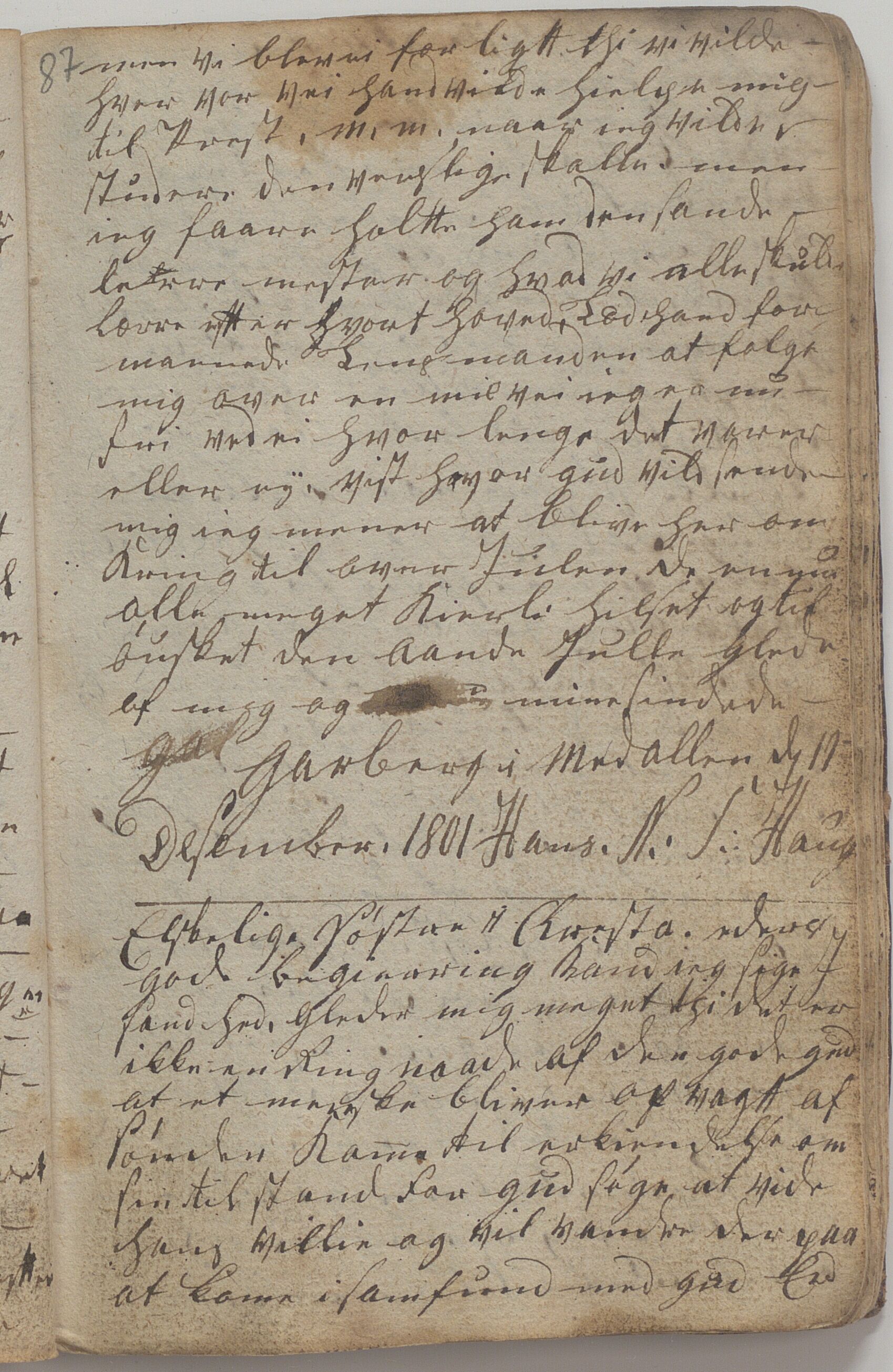 Heggtveitsamlingen, TMF/A-1007/H/L0045/0005: Brev, kopibøker, biografiske opptegnelser etc. / "Bøasæter", 1800-1820, p. 87