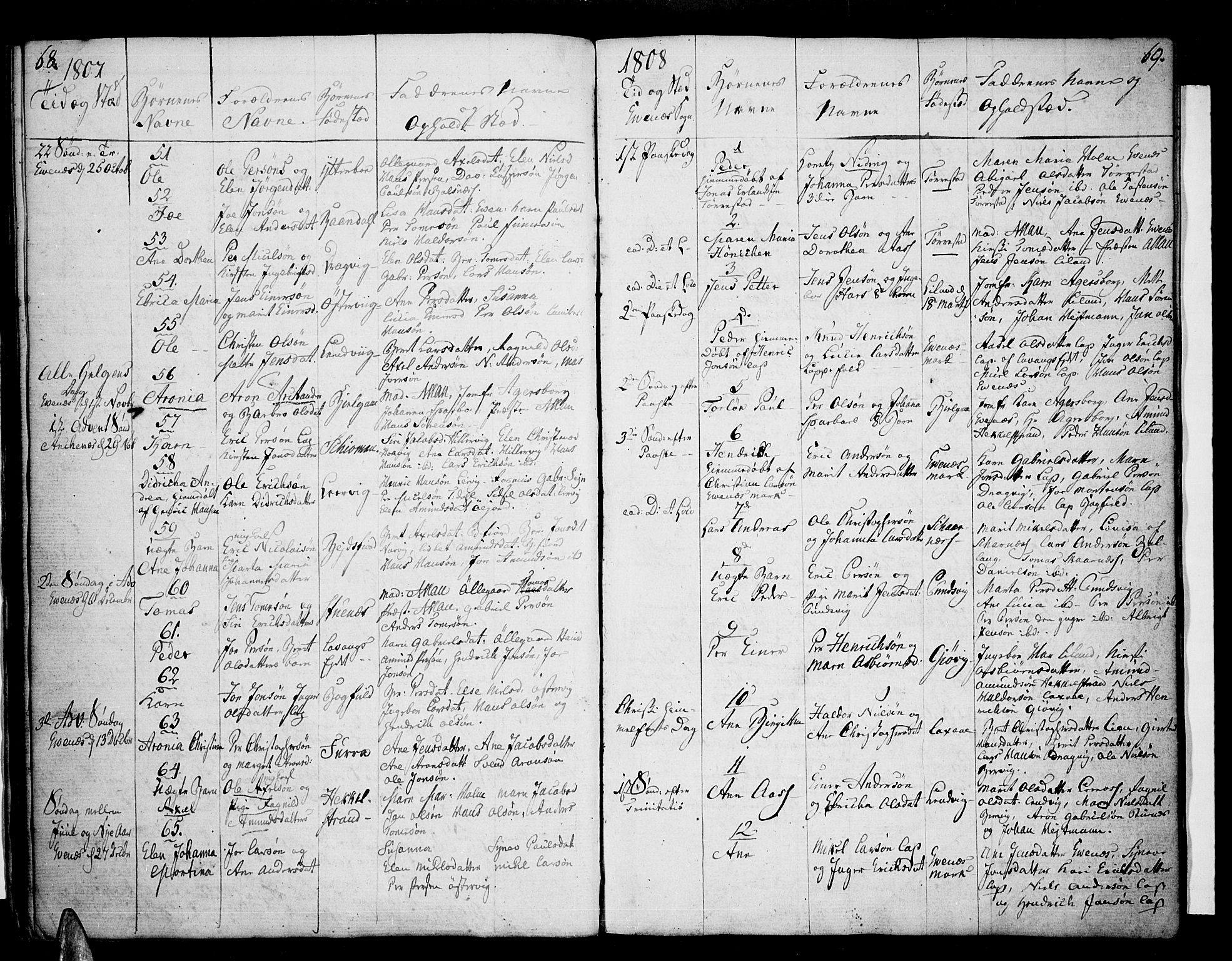 Ministerialprotokoller, klokkerbøker og fødselsregistre - Nordland, SAT/A-1459/863/L0893: Parish register (official) no. 863A05, 1794-1821, p. 68-69