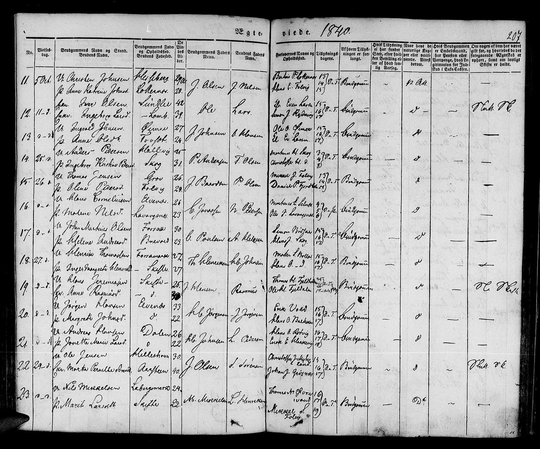 Ibestad sokneprestembete, SATØ/S-0077/H/Ha/Haa/L0006kirke: Parish register (official) no. 6, 1837-1850, p. 207