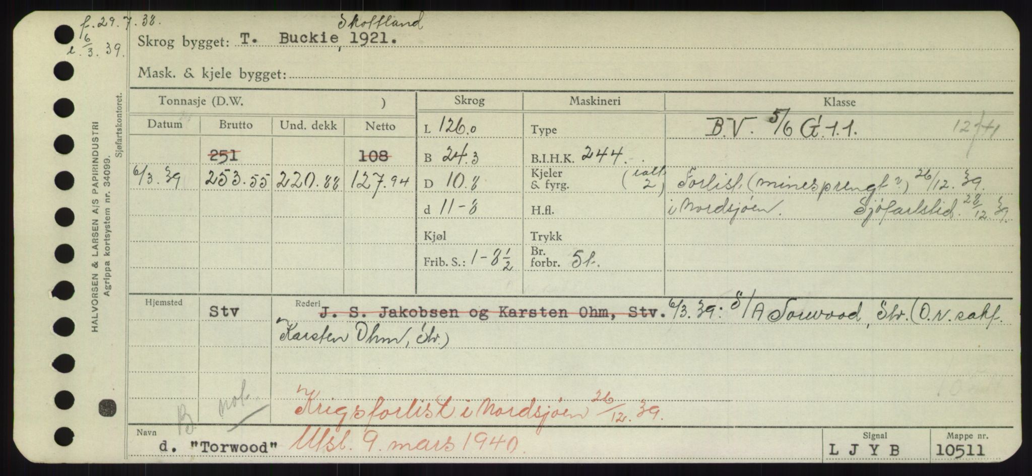 Sjøfartsdirektoratet med forløpere, Skipsmålingen, RA/S-1627/H/Hd/L0039: Fartøy, Ti-Tø, p. 409