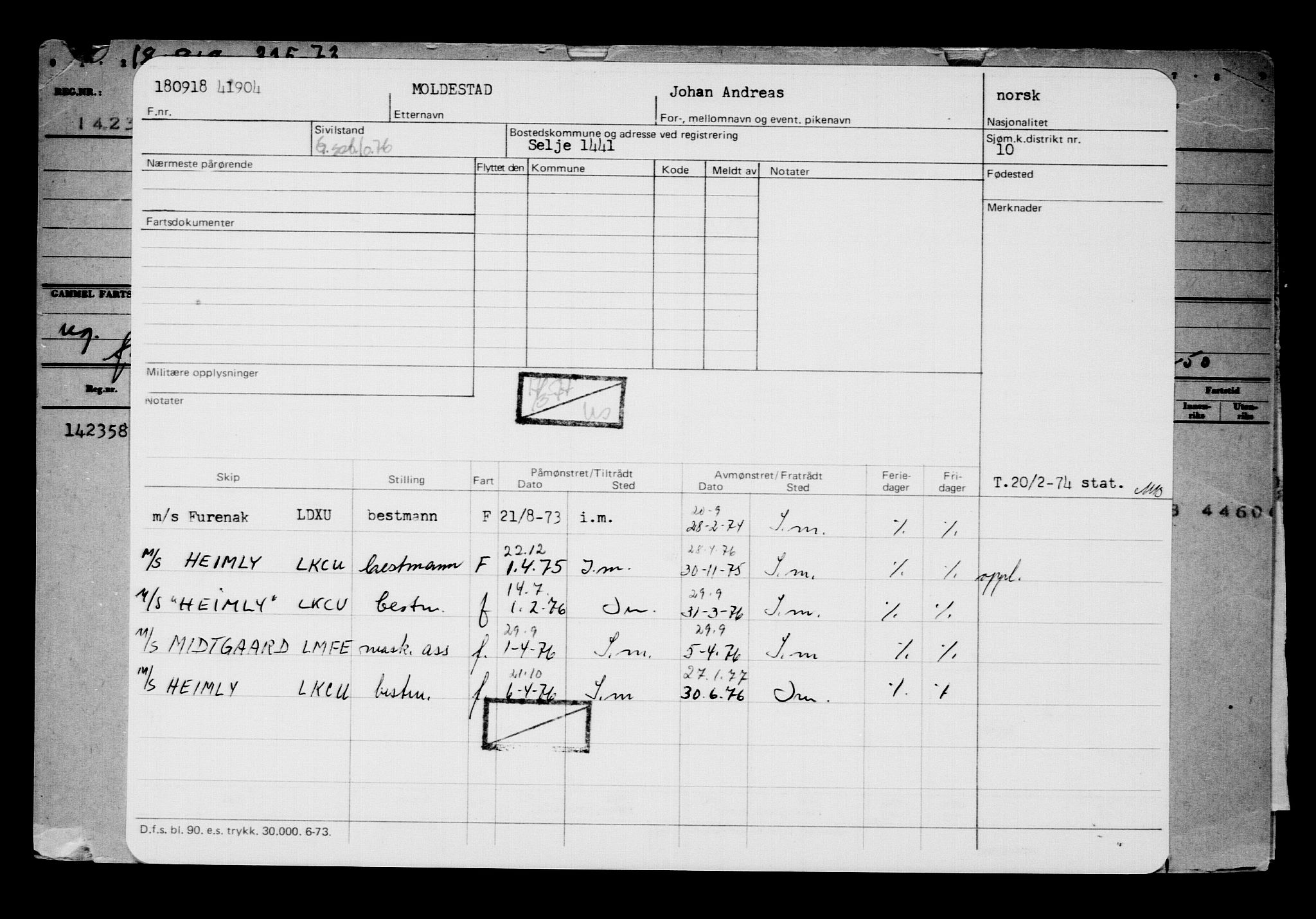 Direktoratet for sjømenn, AV/RA-S-3545/G/Gb/L0162: Hovedkort, 1918, p. 428