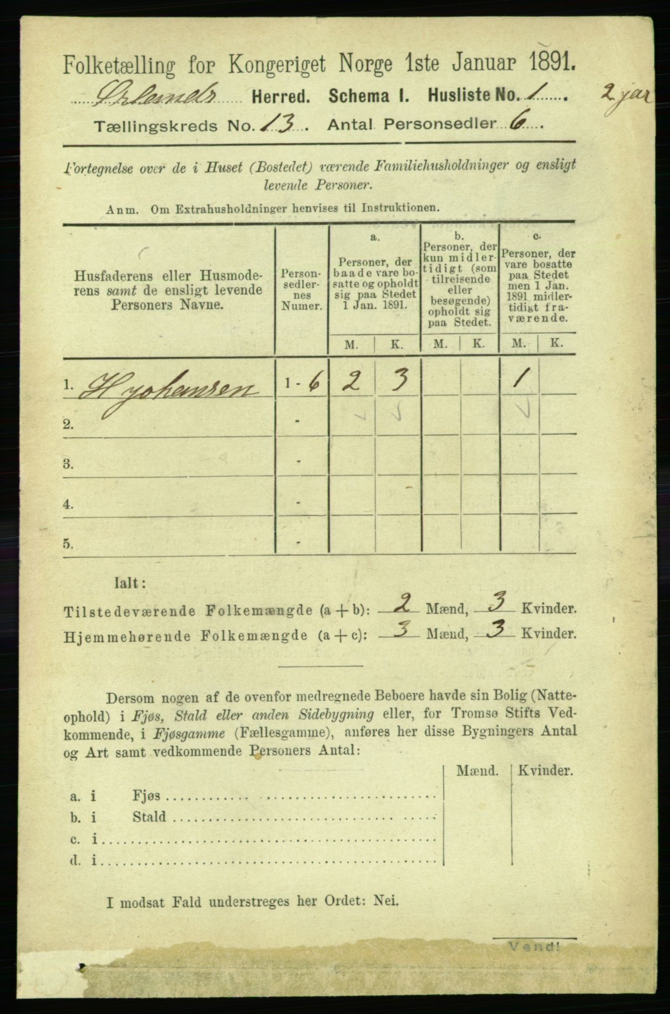 RA, 1891 census for 1621 Ørland, 1891, p. 5817