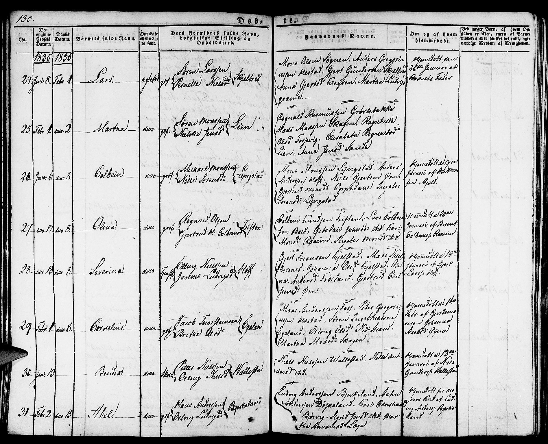 Gaular sokneprestembete, AV/SAB-A-80001/H/Haa: Parish register (official) no. A 3, 1821-1840, p. 130