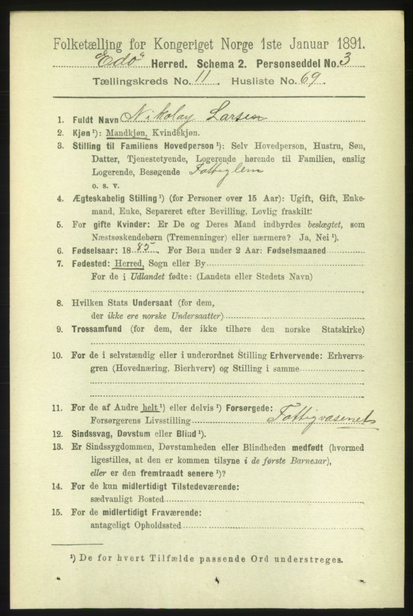 RA, 1891 census for 1573 Edøy, 1891, p. 3326