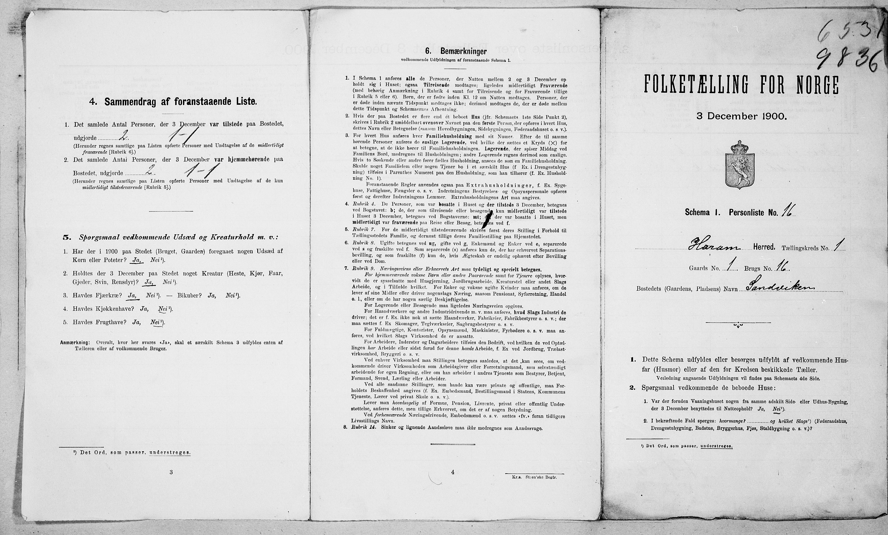 SAT, 1900 census for Haram, 1900, p. 16