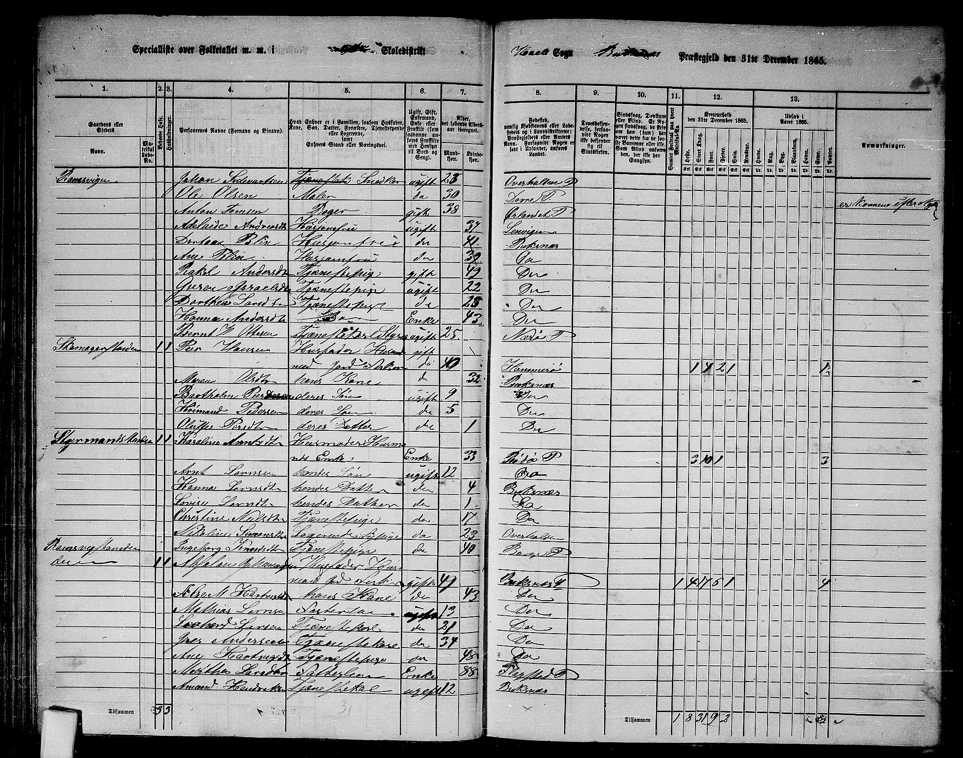 RA, 1865 census for Buksnes, 1865, p. 66