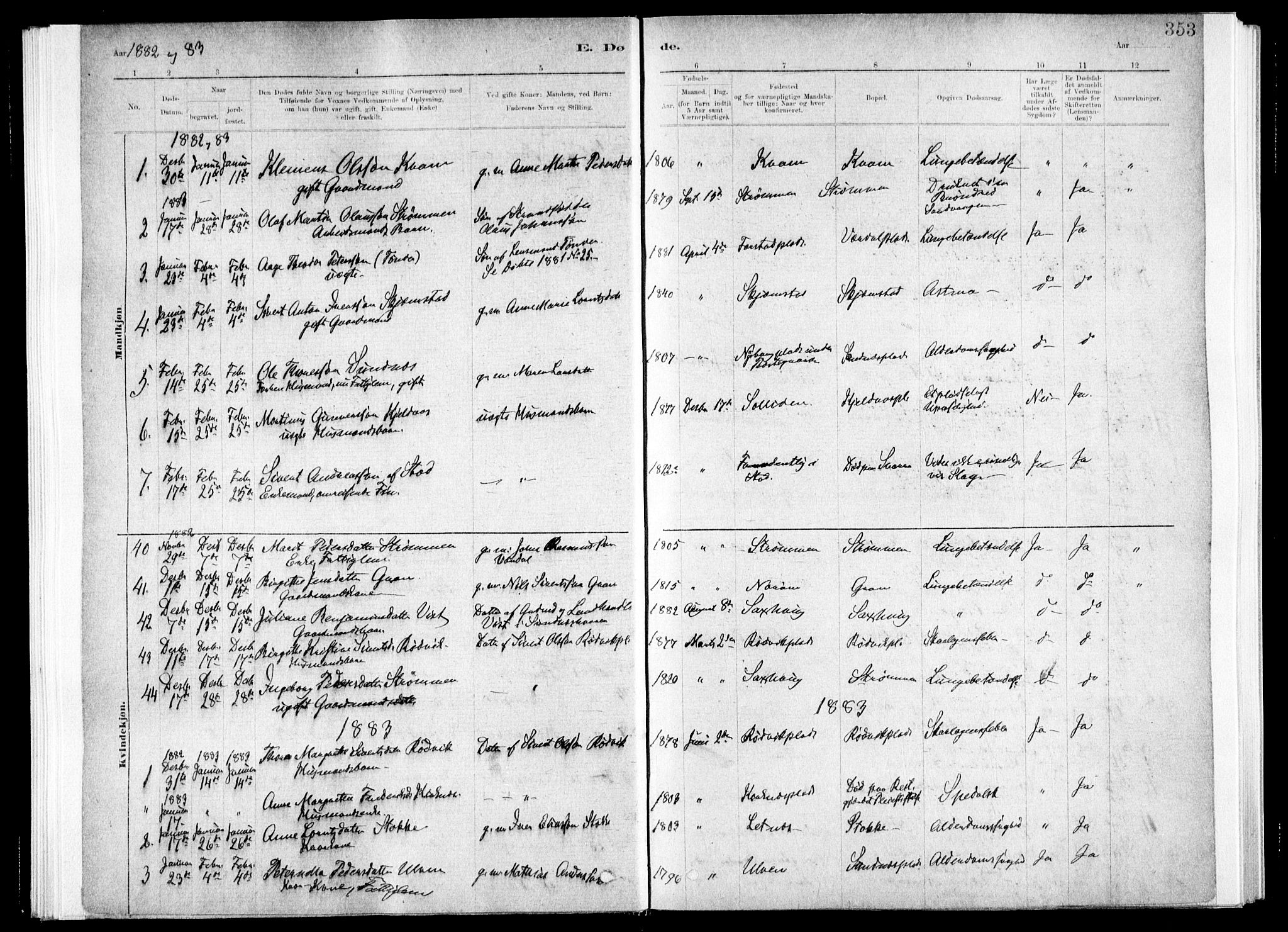 Ministerialprotokoller, klokkerbøker og fødselsregistre - Nord-Trøndelag, SAT/A-1458/730/L0285: Parish register (official) no. 730A10, 1879-1914, p. 353