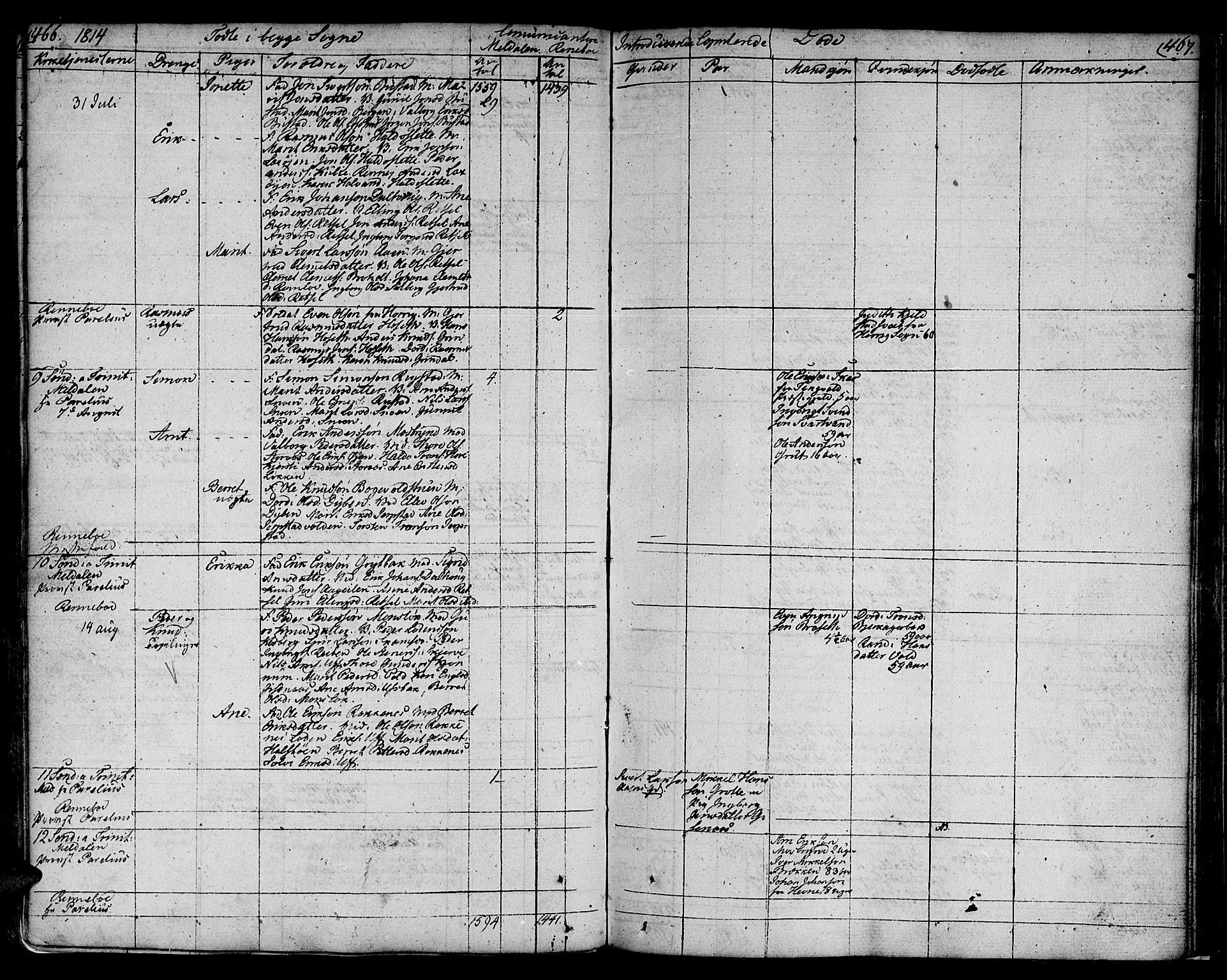 Ministerialprotokoller, klokkerbøker og fødselsregistre - Sør-Trøndelag, SAT/A-1456/672/L0852: Parish register (official) no. 672A05, 1776-1815, p. 466-467