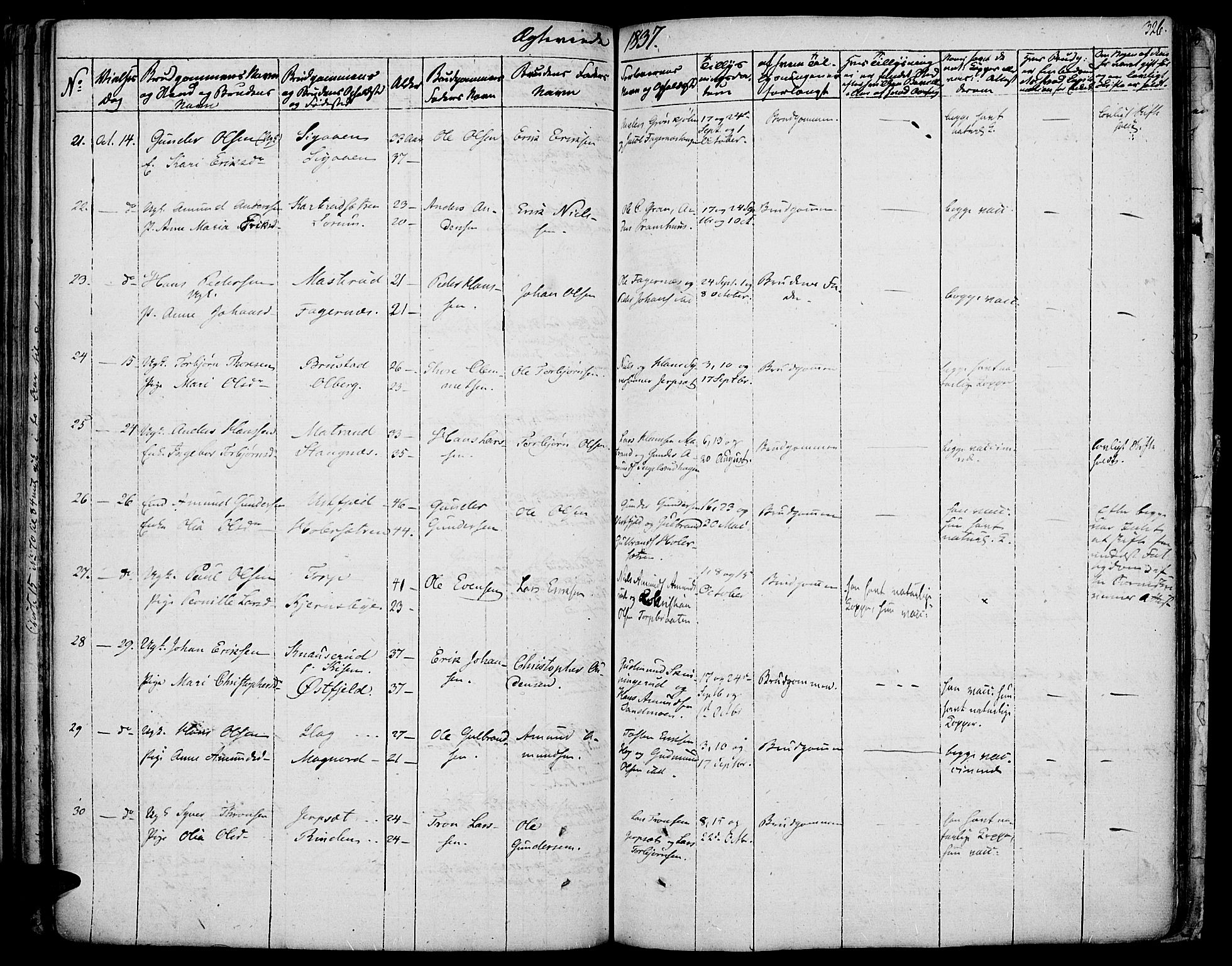 Vinger prestekontor, AV/SAH-PREST-024/H/Ha/Haa/L0007: Parish register (official) no. 7, 1826-1839, p. 326