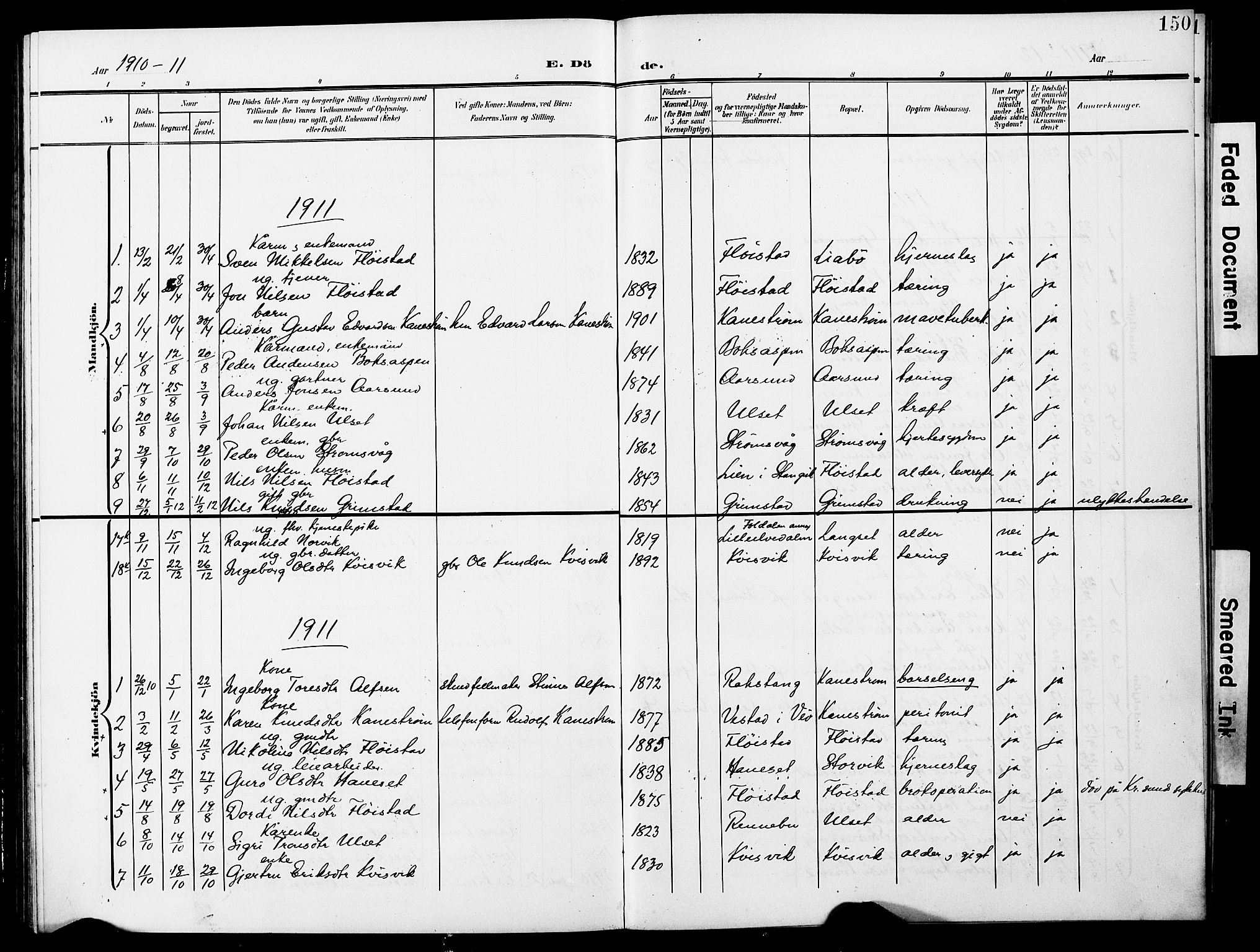 Ministerialprotokoller, klokkerbøker og fødselsregistre - Møre og Romsdal, AV/SAT-A-1454/587/L1001: Parish register (copy) no. 587C01, 1906-1927, p. 150