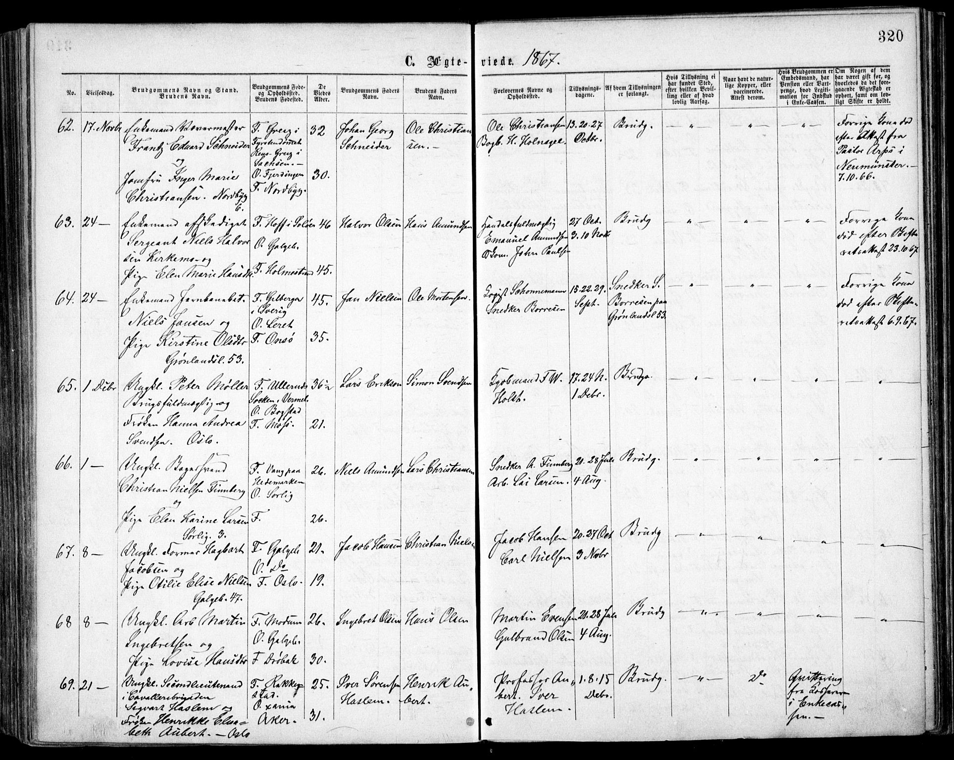 Grønland prestekontor Kirkebøker, AV/SAO-A-10848/F/Fa/L0003: Parish register (official) no. 3, 1862-1868, p. 320